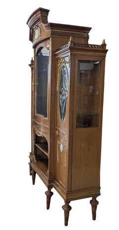 French Empire Revival Mahogany Vitrine Cabinet
