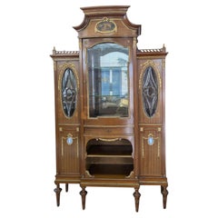 French Empire Revival Mahogany Vitrine Cabinet