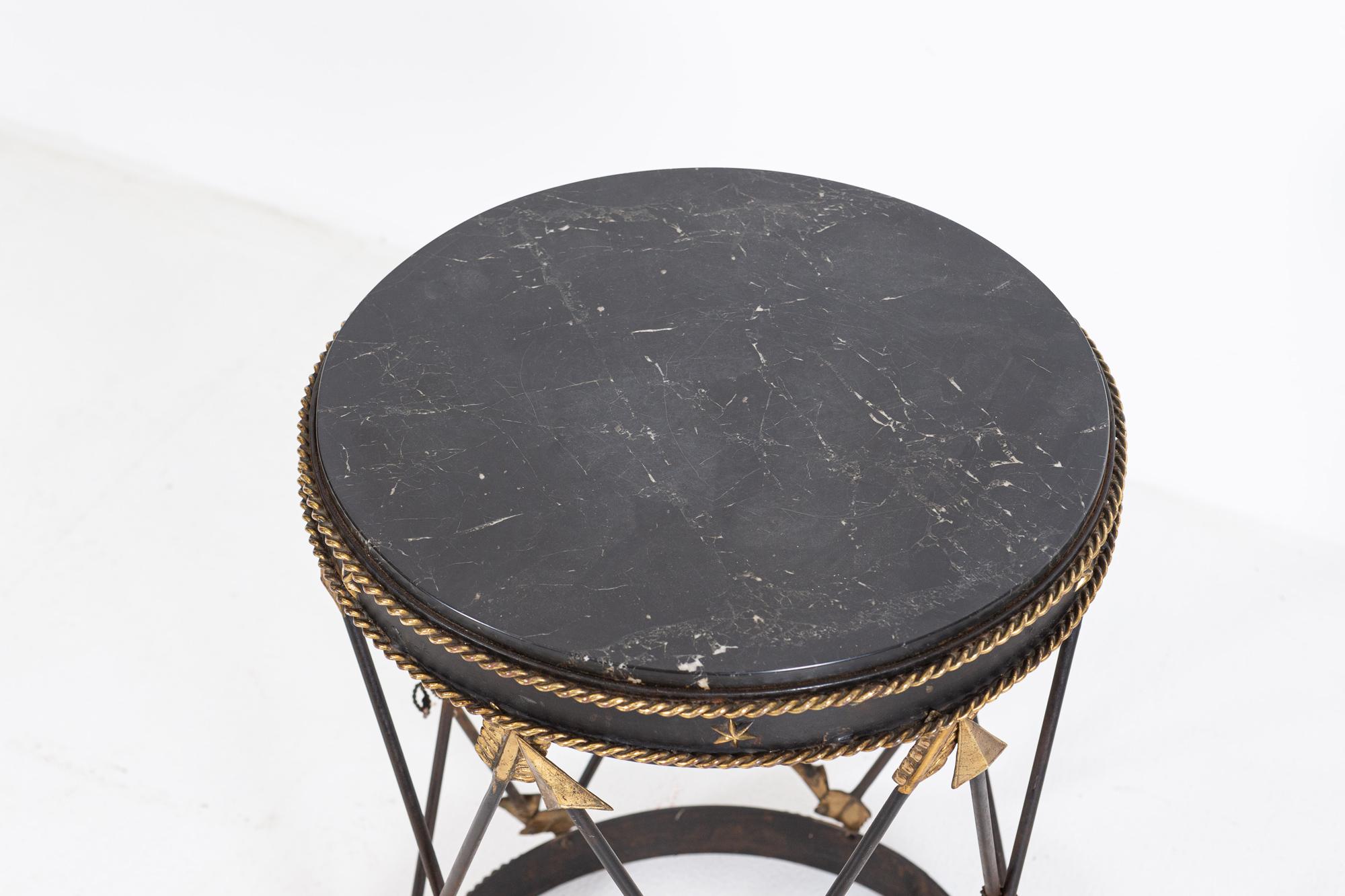 French Empire Revival Marble Arrow Side Table 1