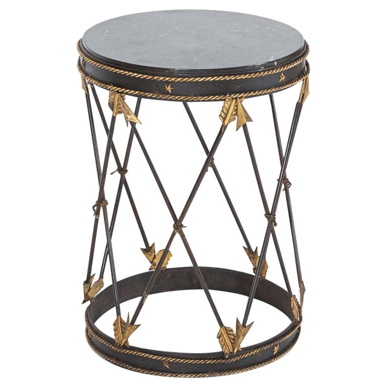 French Empire Revival Marble Arrow Side Table
