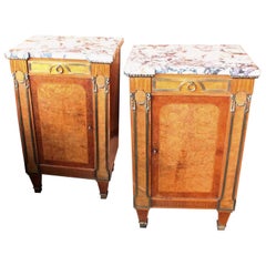 French Empire Revival Marble-Top Cabinets