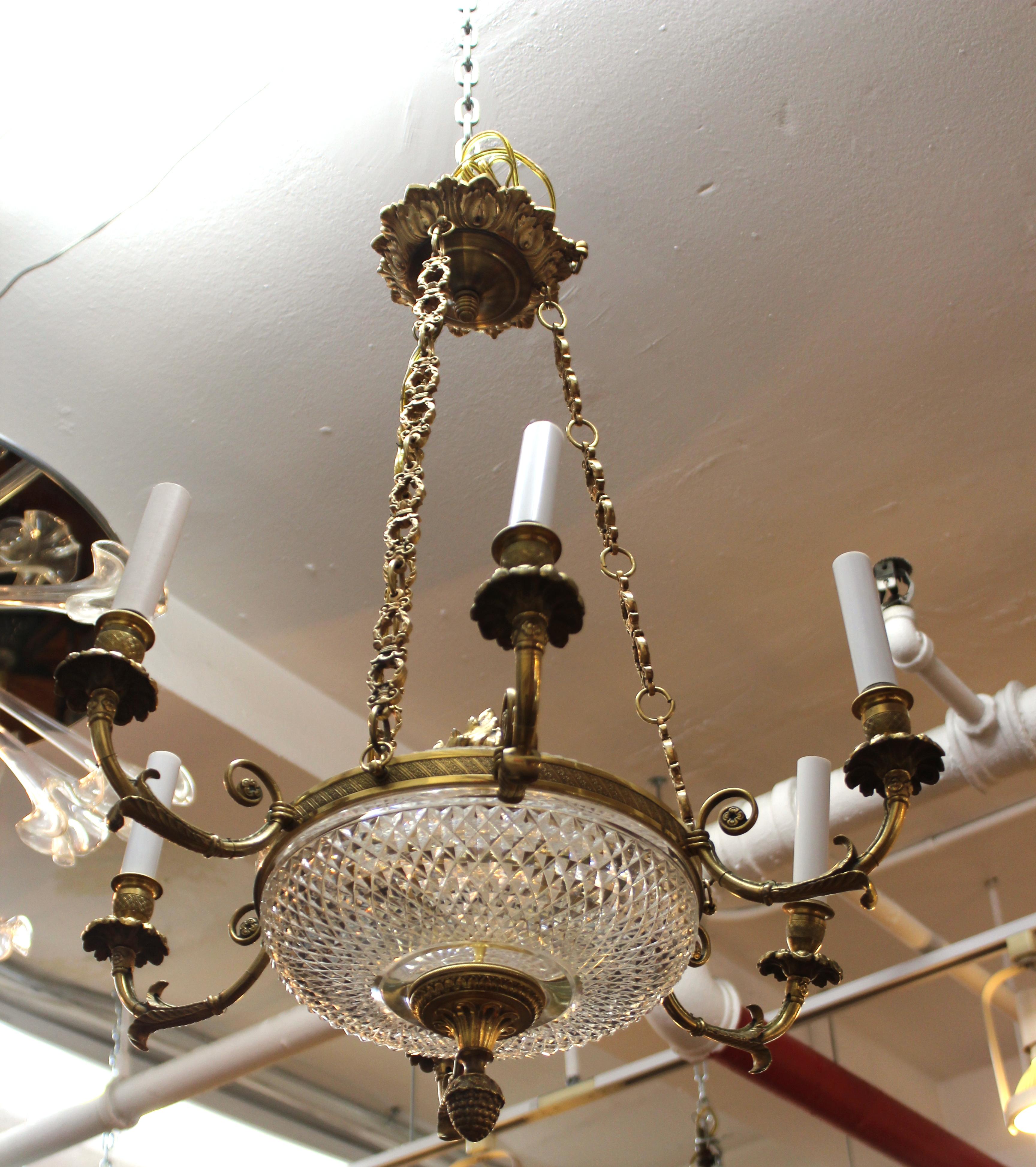 French Empire Revival Style Chandelier With Crystal Inserts 6