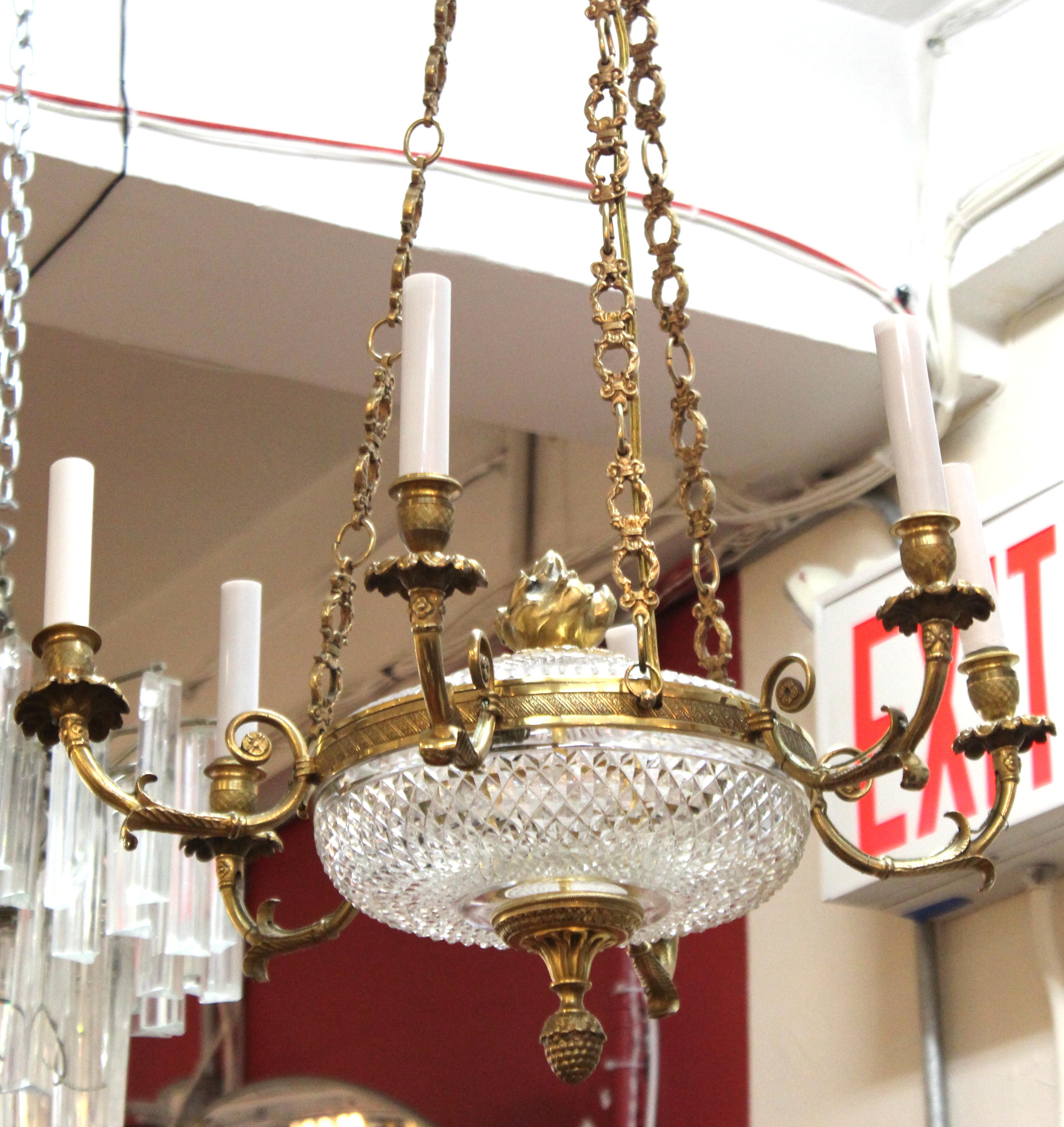 French Empire Revival Style Chandelier With Crystal Inserts 7