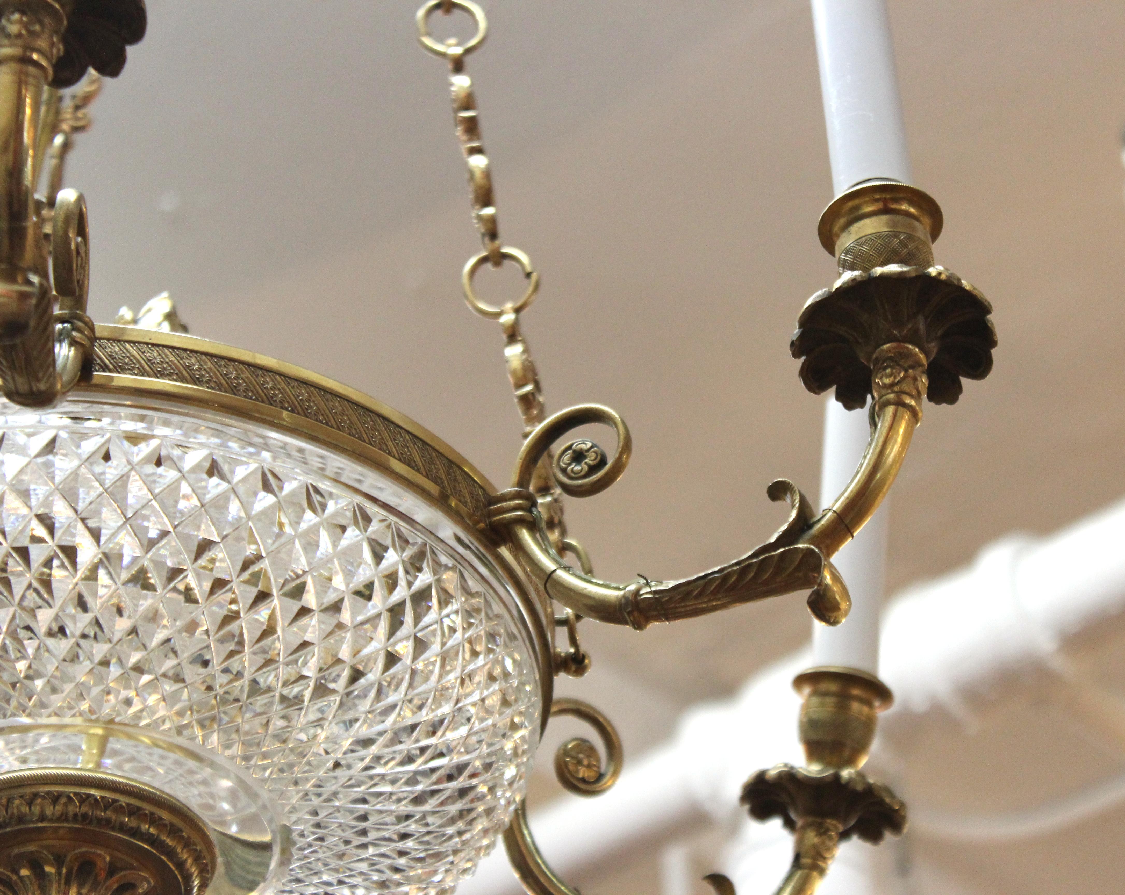 French Empire Revival Style Chandelier With Crystal Inserts 3