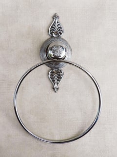 French Empire Revival Style Chrome Towel Ring - 2 pieces available
