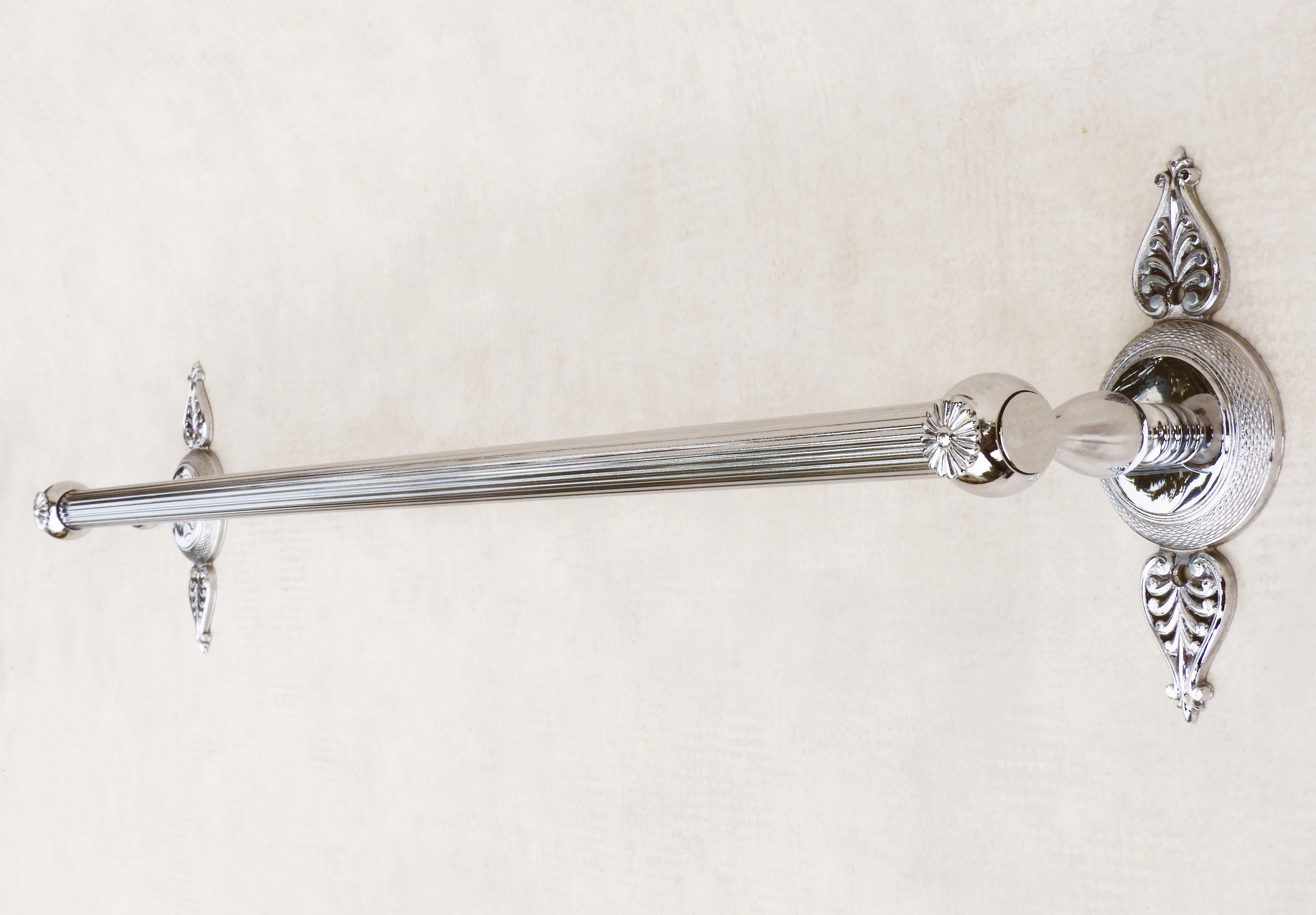French Empire Revival Wall Light Sconces in Opaline and Chrome, circa 1970 For Sale 2
