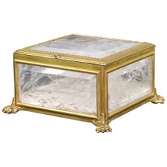 French Empire Rock Crystal and Ormolu Box