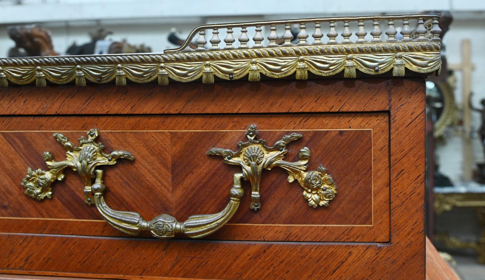 French Empire Roll Top Desk Bureau De Roi 1860 For Sale 6