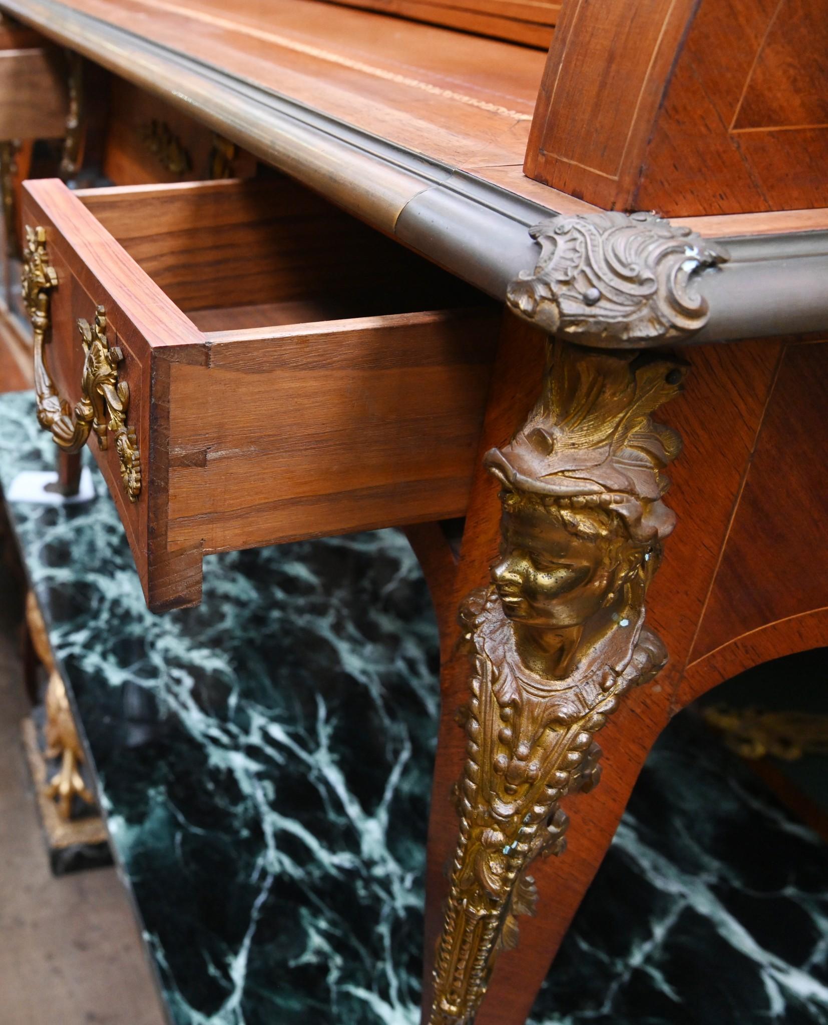 French Empire Roll Top Desk Bureau De Roi 1860 For Sale 1