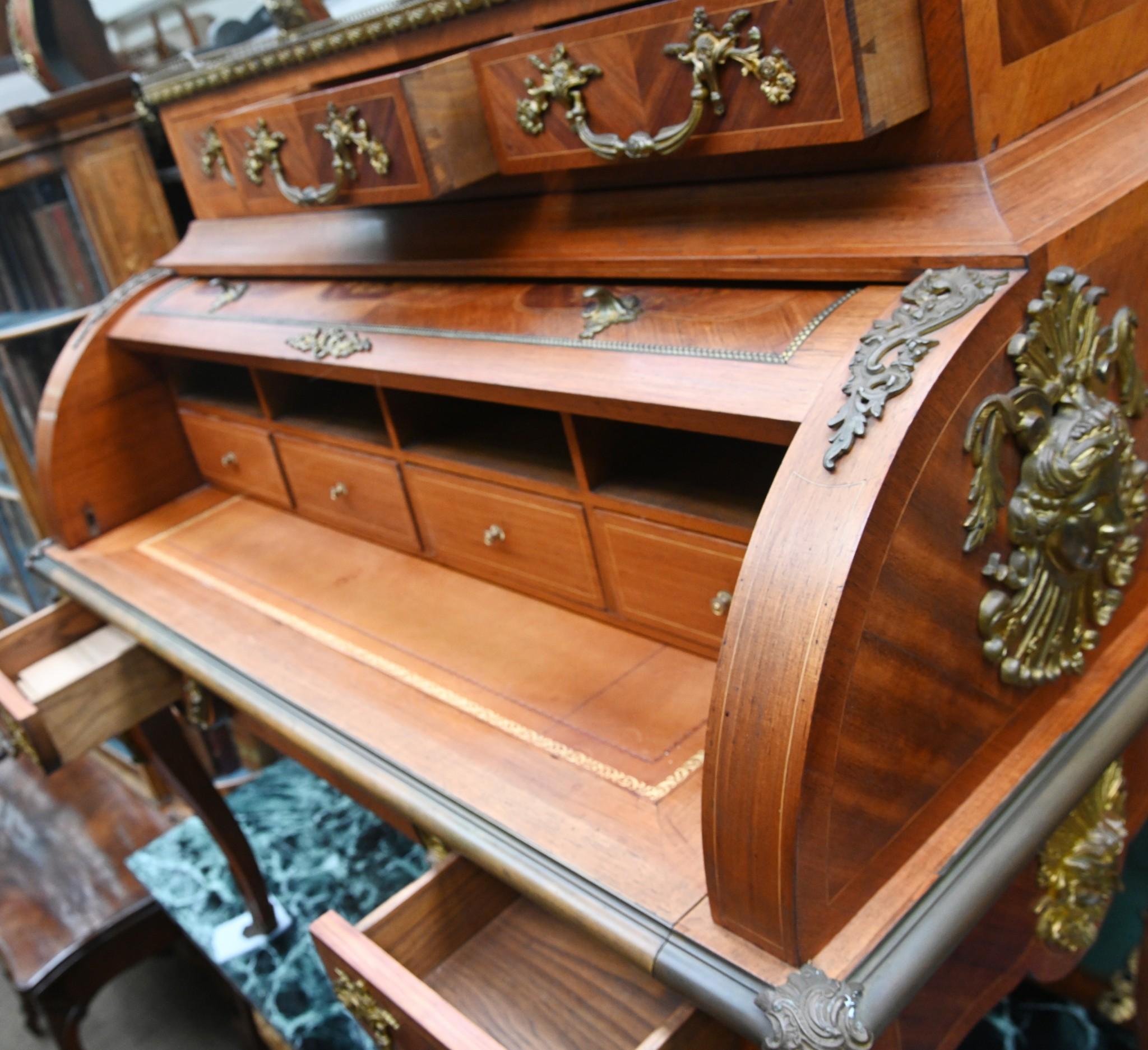 French Empire Roll Top Desk Bureau De Roi 1860 For Sale 3