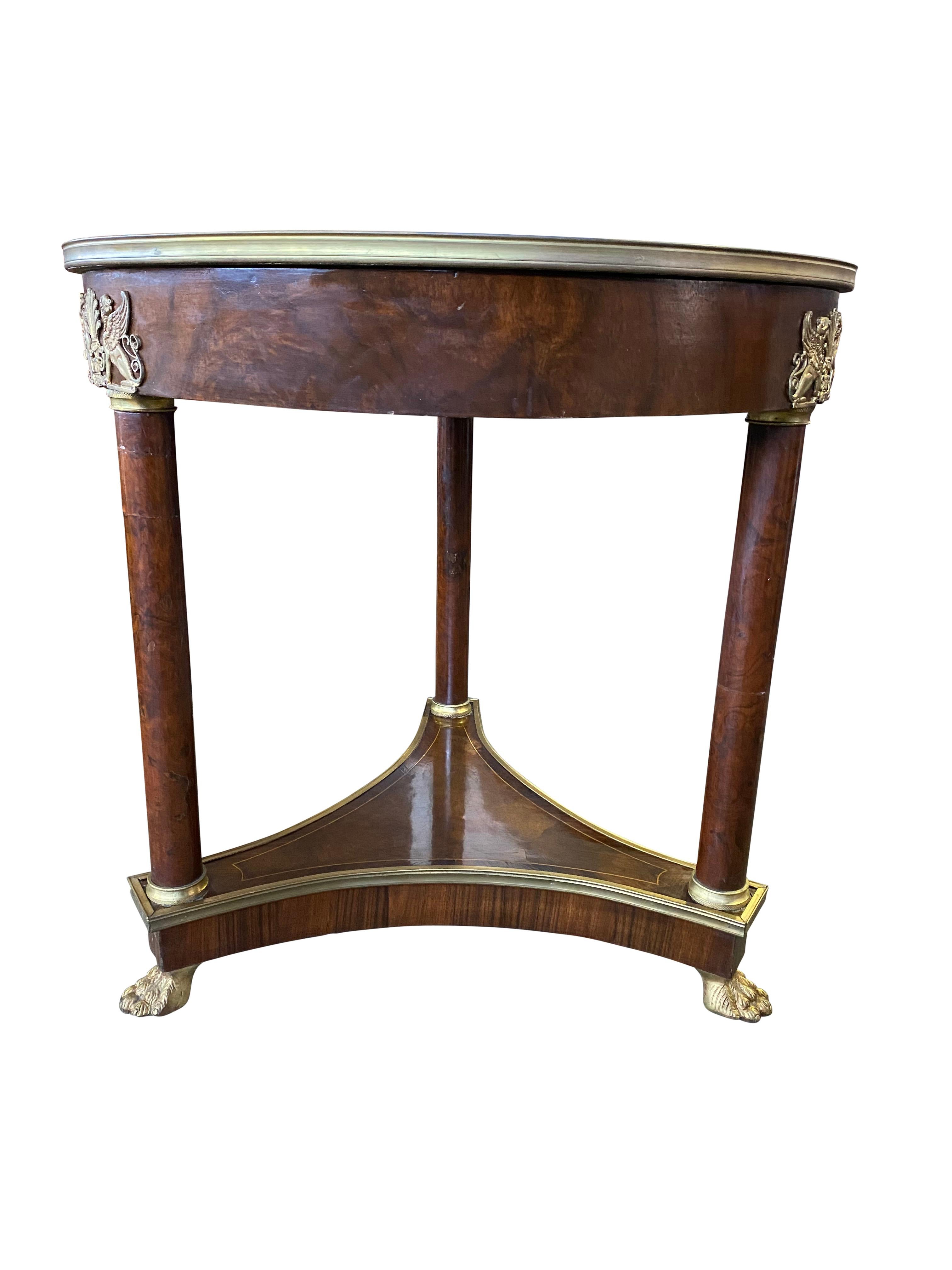 French Empire Round Marble Top Table, 19th Century For Sale 5