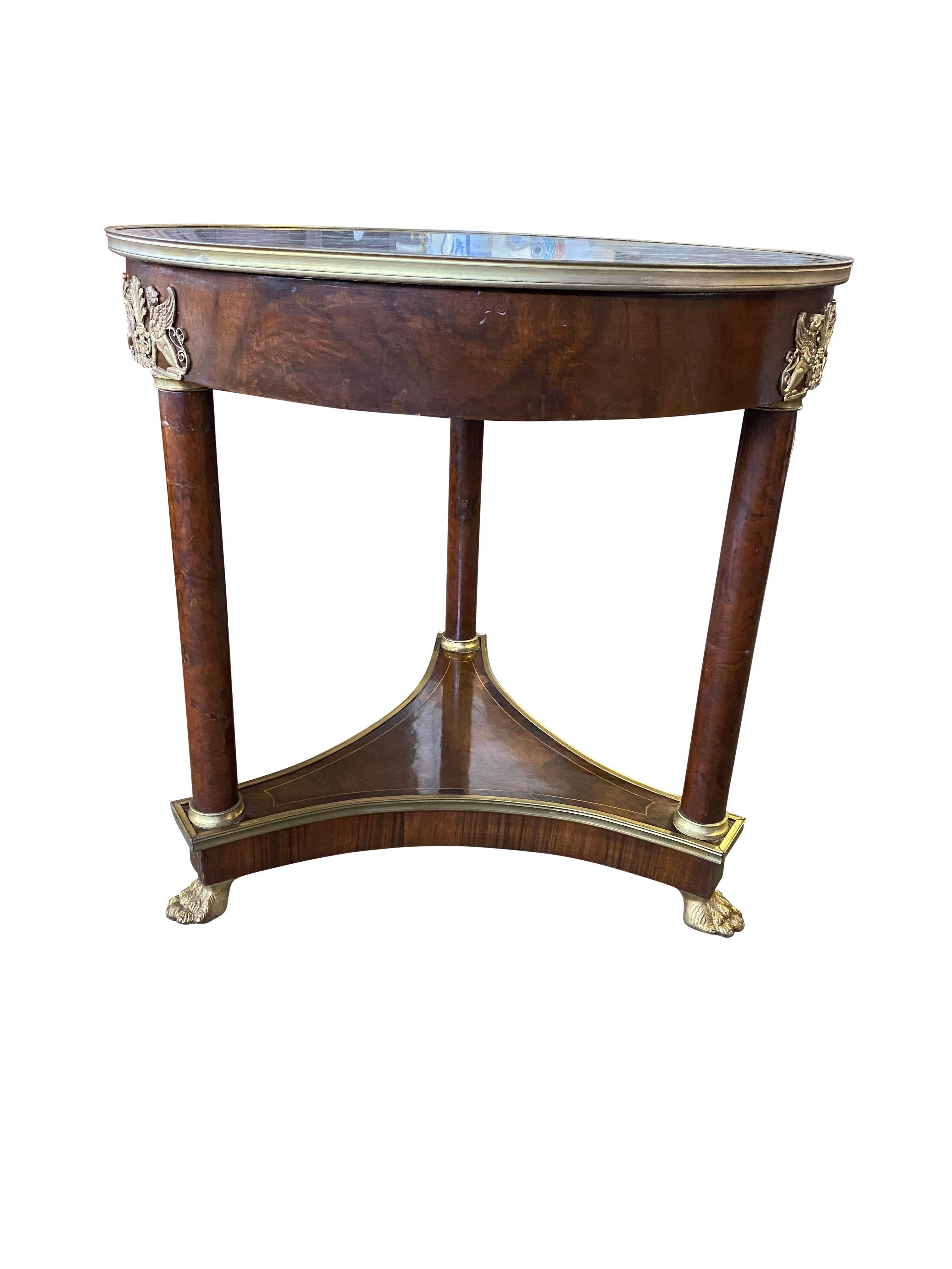 French Empire Round Marble Top Table, 19th Century For Sale 4