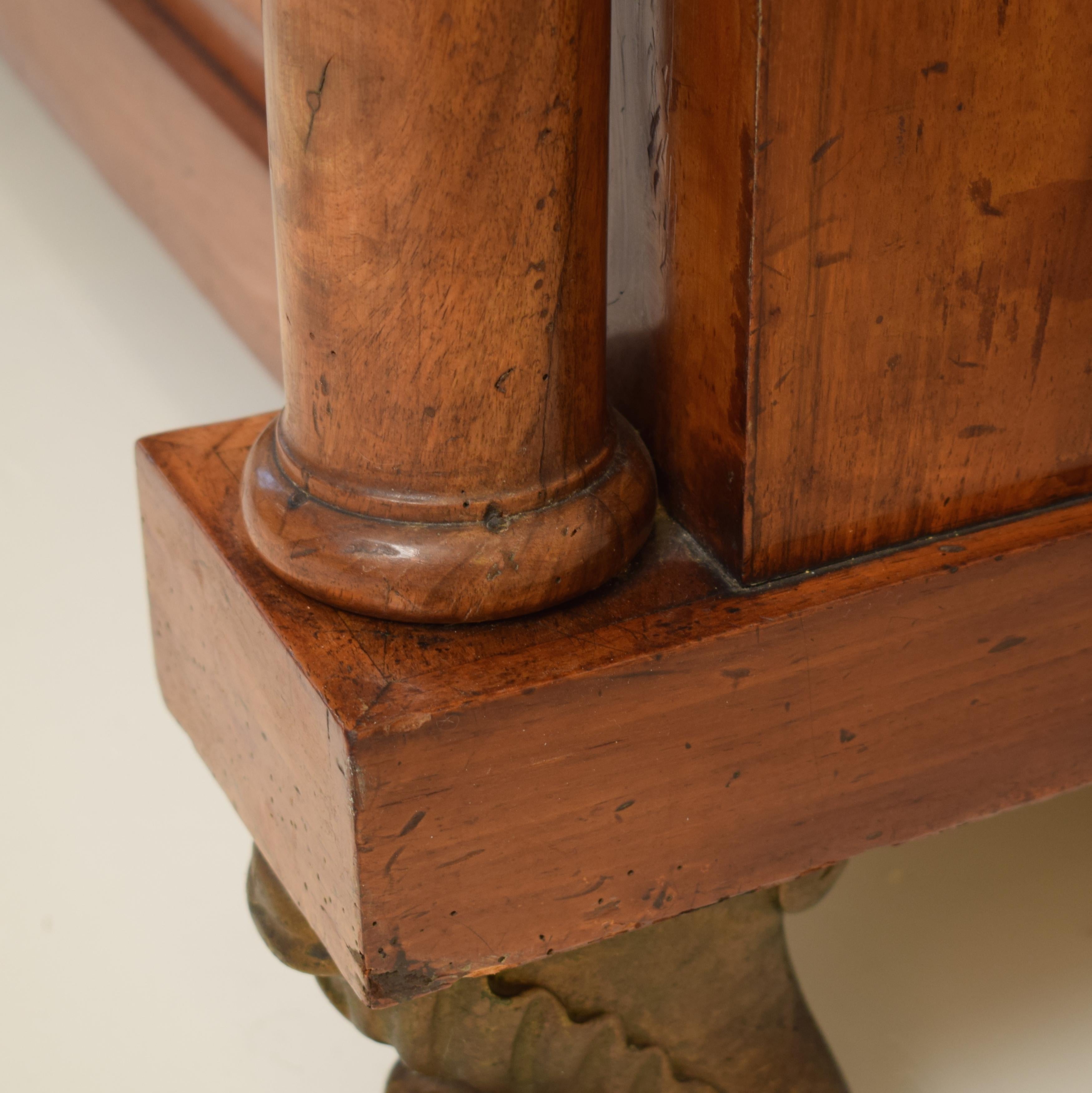 French Empire Secretaire a Abattant in Brown Walnut with Grey Marble Top, 1810 4