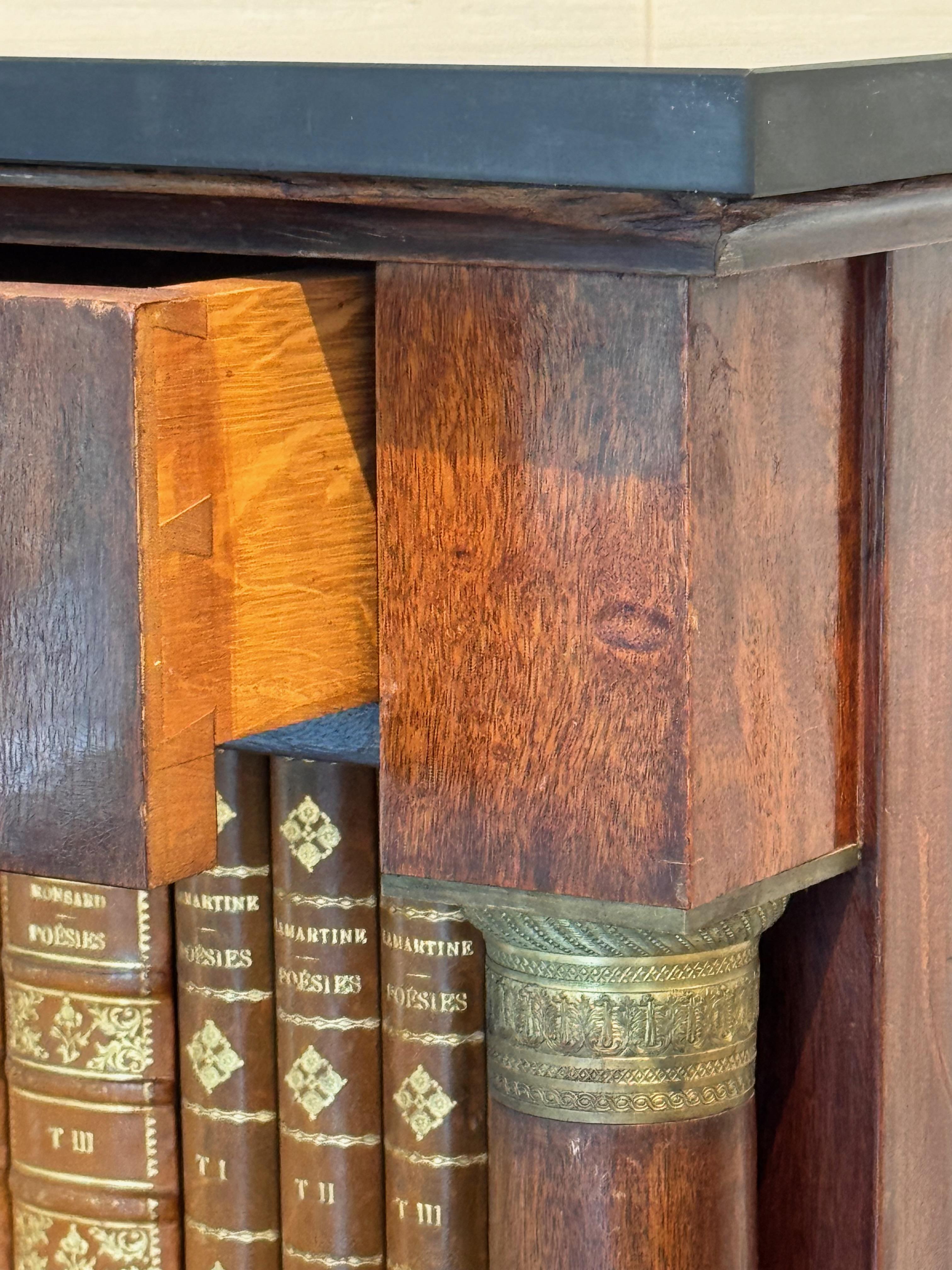 XX secolo Secretaire À Abattant dell'Impero francese con facciata a libro finto in vendita