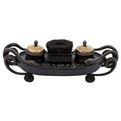 French Empire Serpent Bronze Inkwell