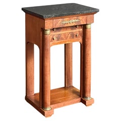 Table d'appoint Empire en acajou avec plateau en marbre