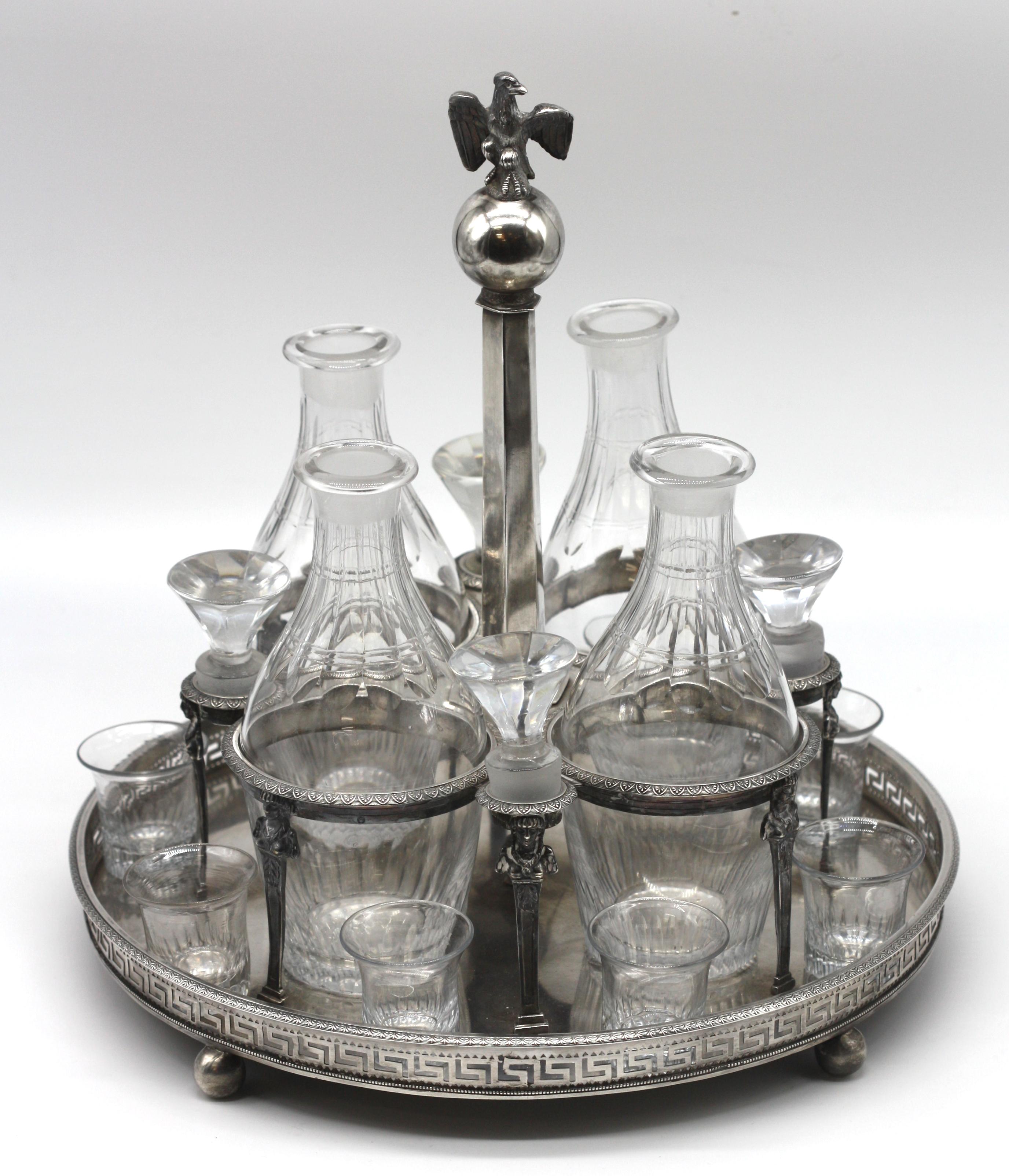 French Empire Silver Decanter Stand, Maker Louis Joseph-Bouty For Sale 3