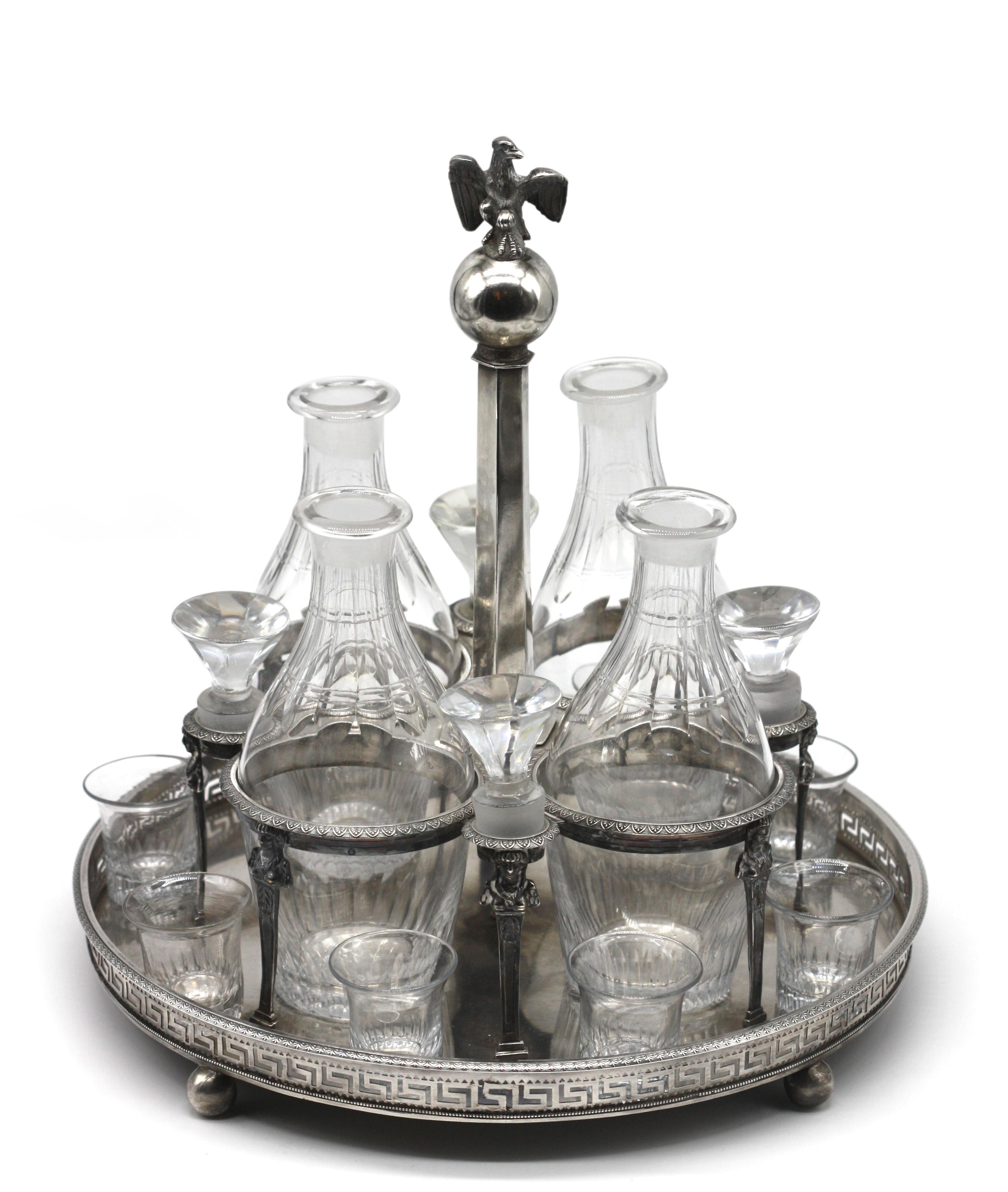 French Empire Silver Decanter Stand, Maker Louis Joseph-Bouty For Sale 4