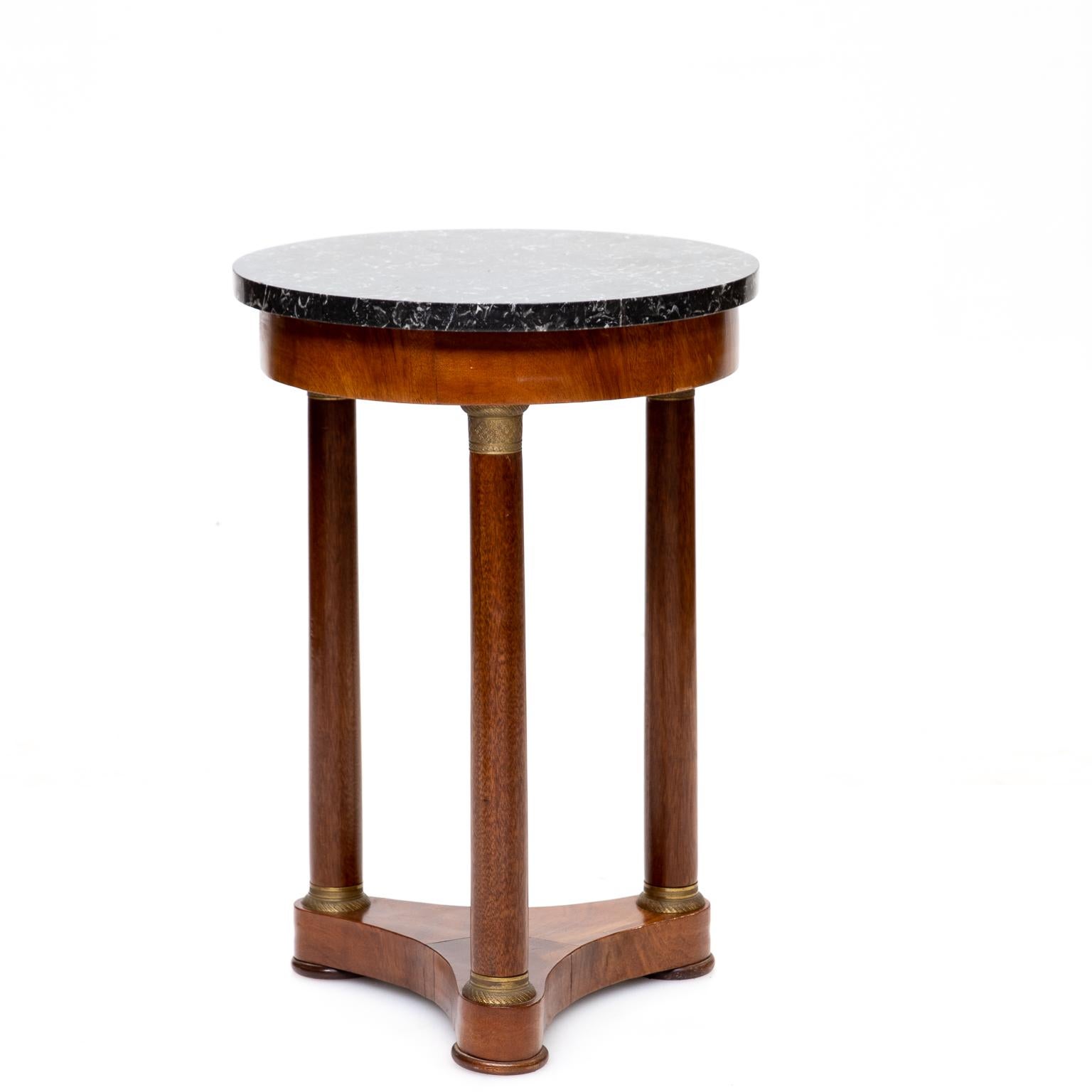 French Empire Small Marble Top Side Table In Good Condition In Hixson, TN