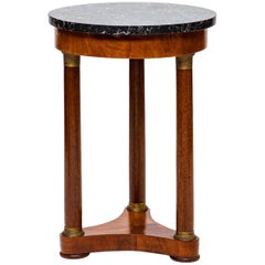 Antique French Empire Small Marble Top Side Table
