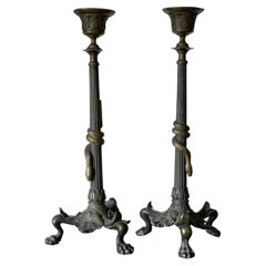 French Empire Snake Candlesticks