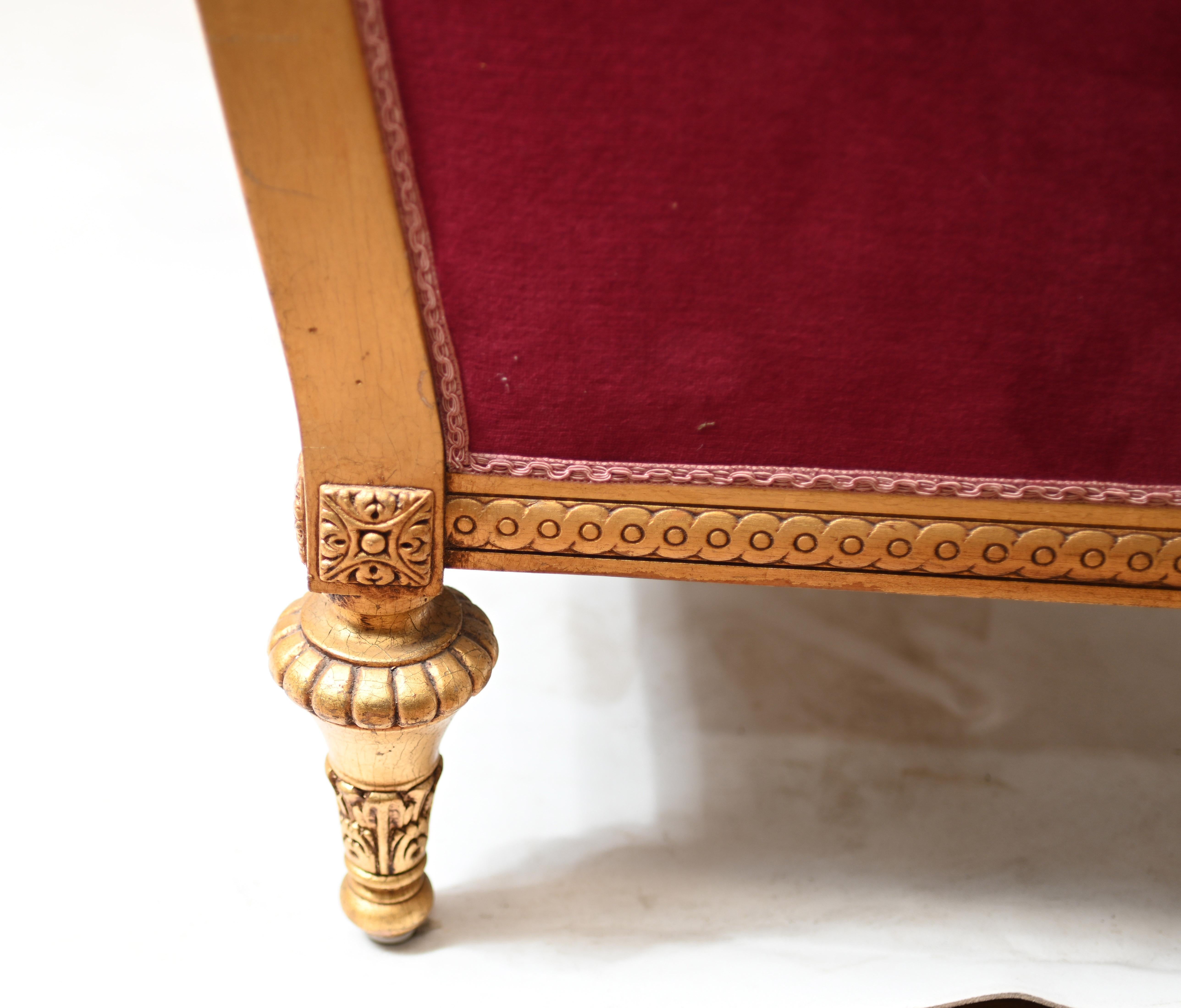  French Empire Sofa Giltwood Couch Seat  For Sale 9