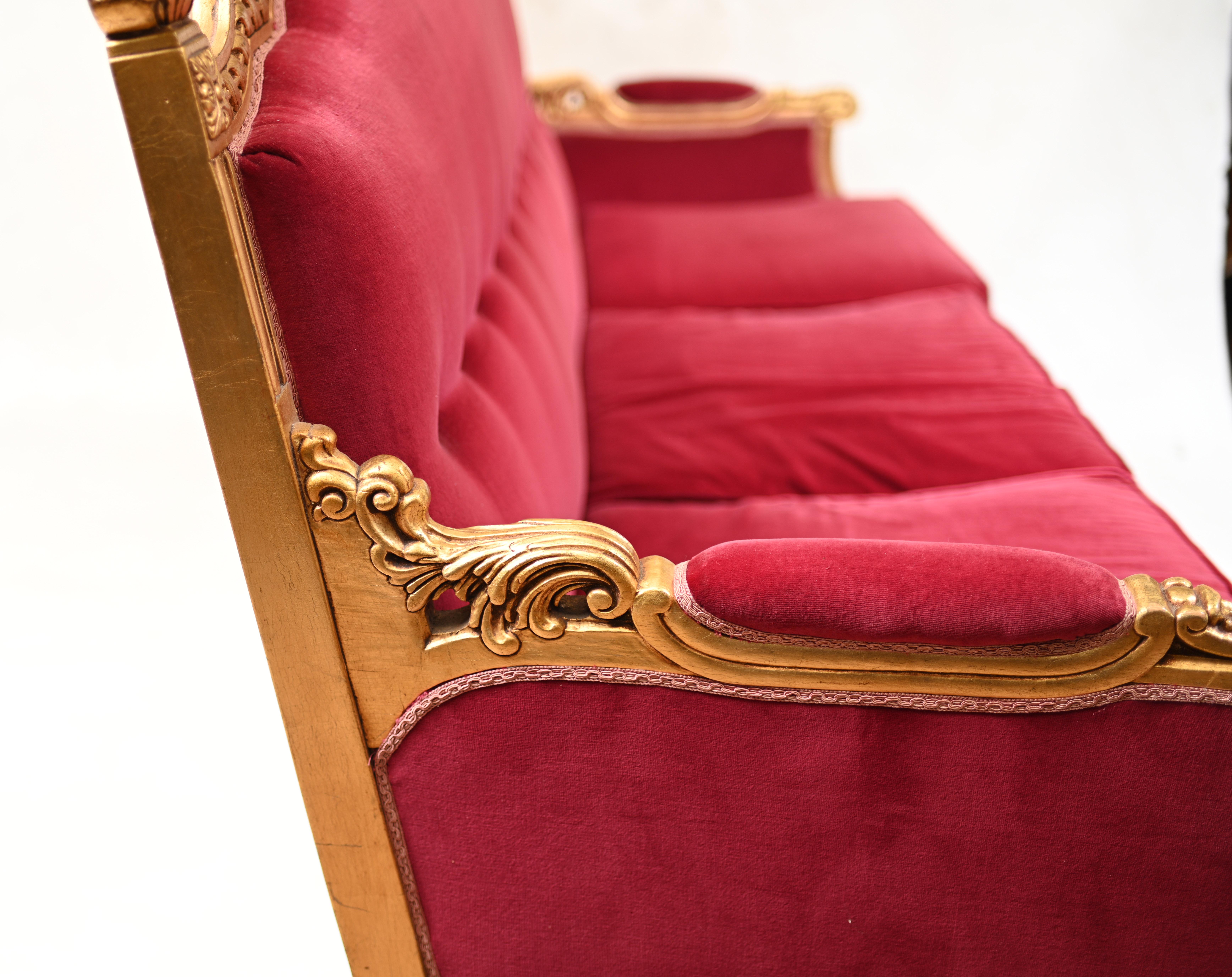  Französisch Empire Sofa Giltwood Couch Sitz  im Angebot 6