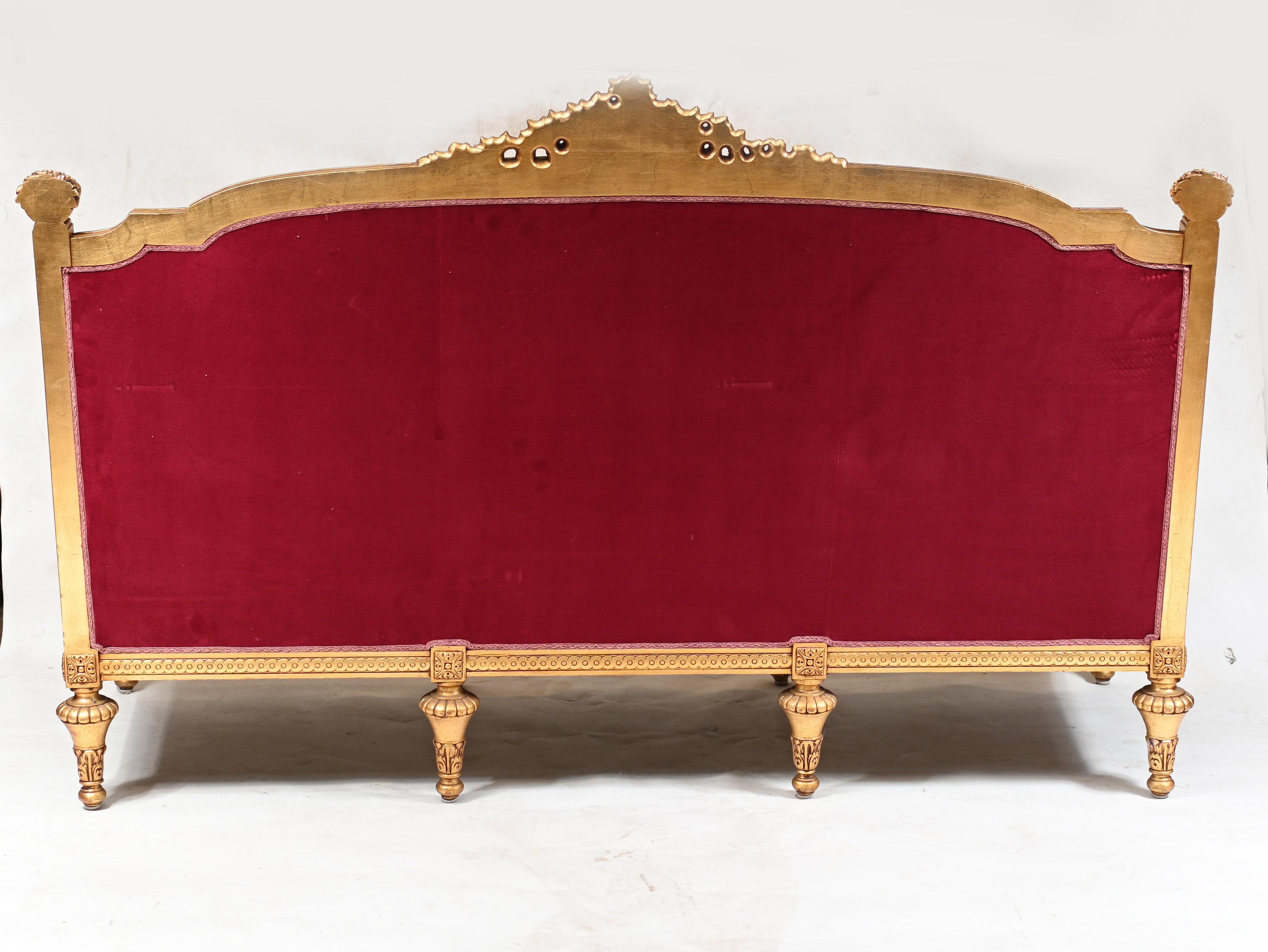  French Empire Sofa Giltwood Couch Seat  For Sale 12
