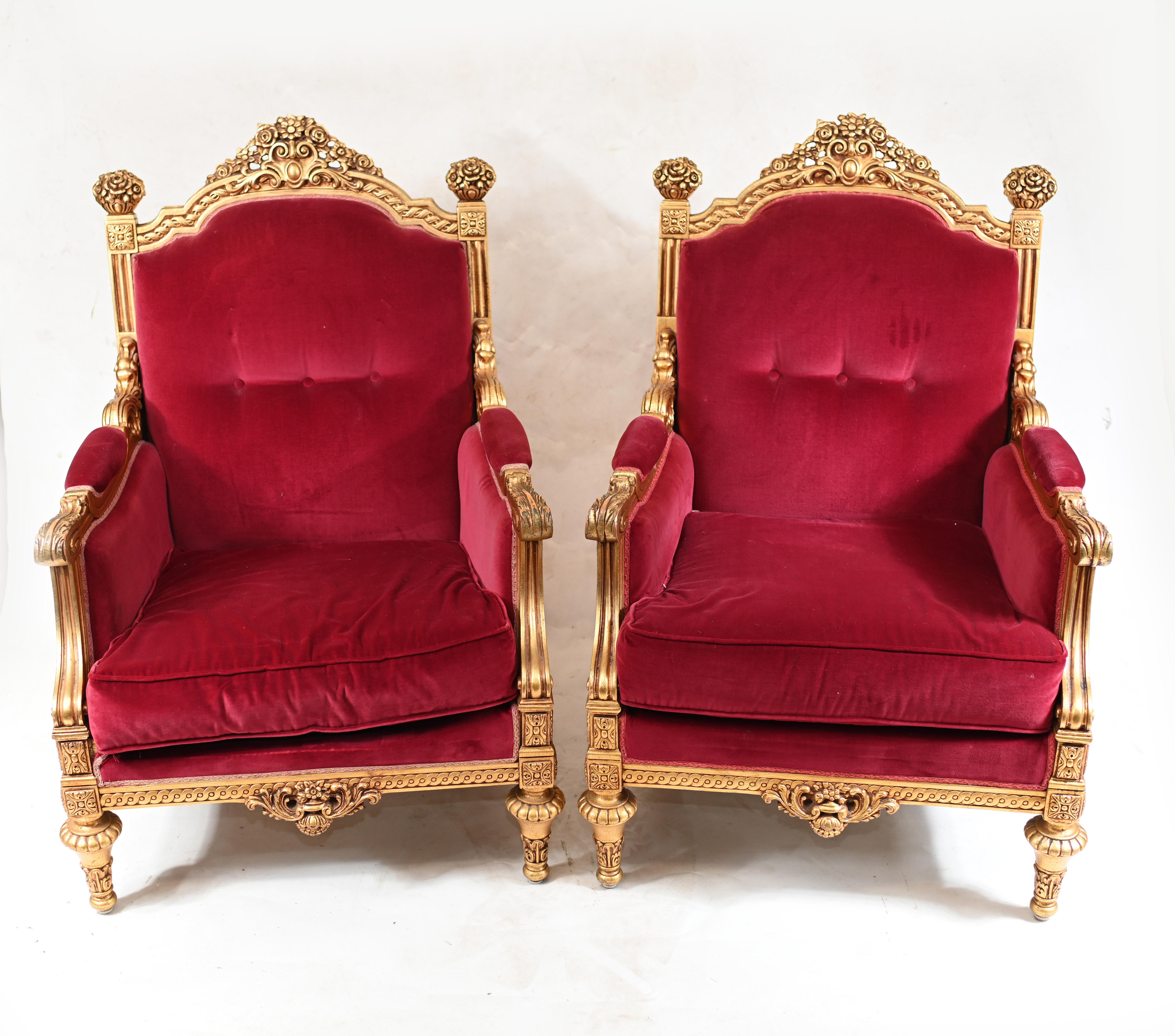  Französisch Empire Sofa Giltwood Couch Sitz  im Angebot 9