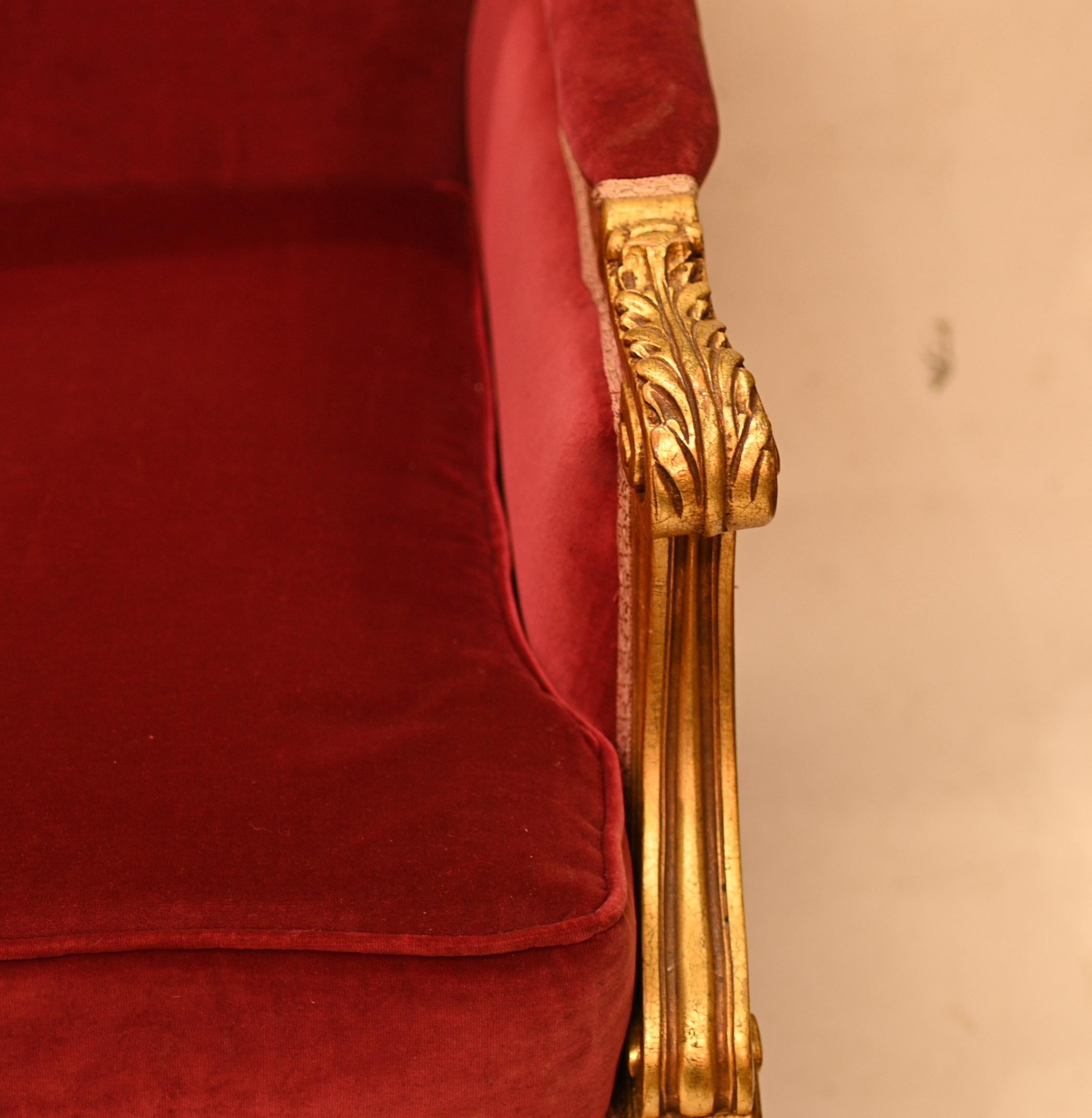  Französisch Empire Sofa Giltwood Couch Sitz  im Zustand „Gut“ im Angebot in Potters Bar, GB