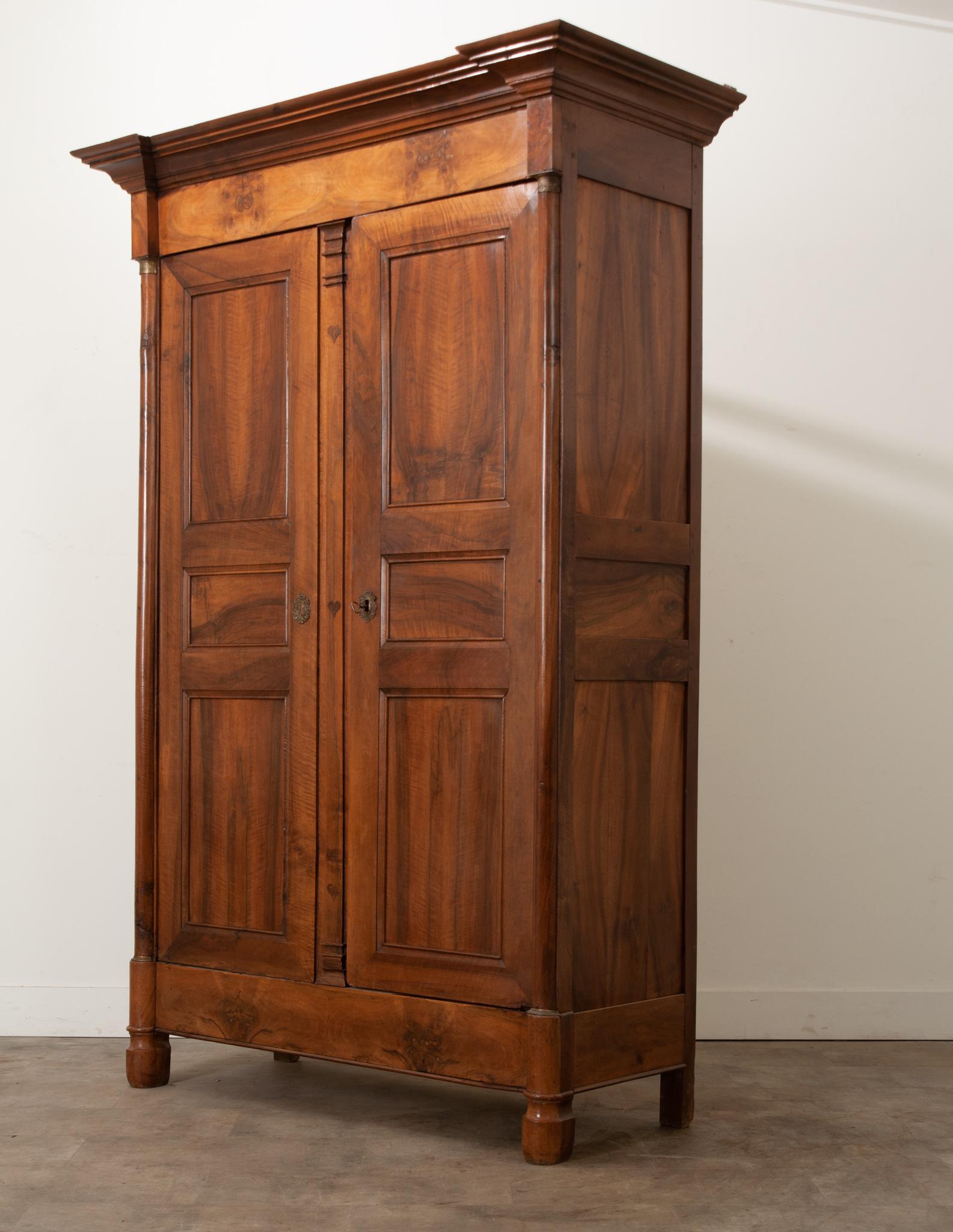 French Empire Solid Walnut Armoire 5