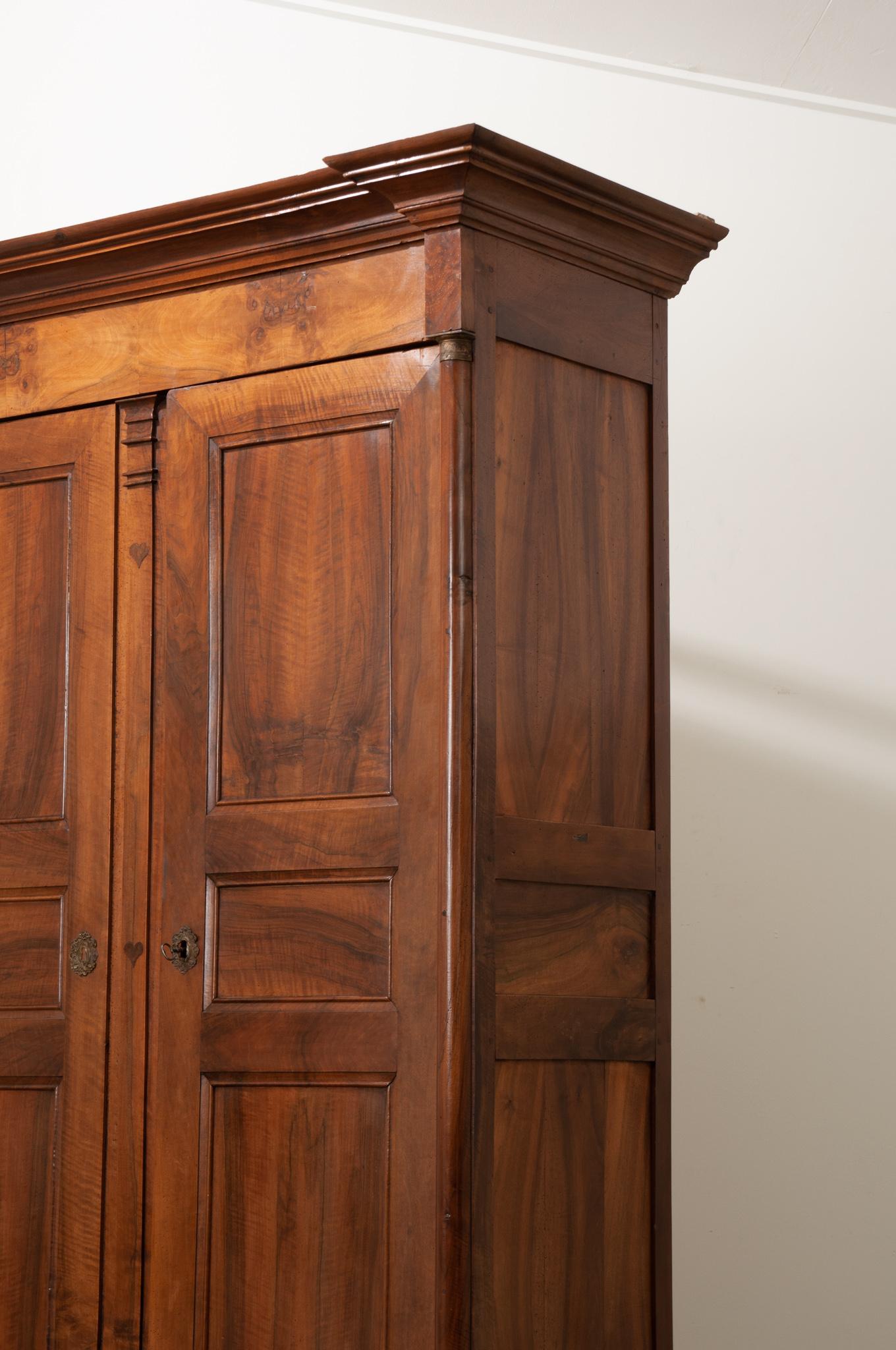 French Empire Solid Walnut Armoire 4