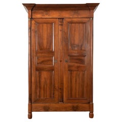Vintage French Empire Solid Walnut Armoire