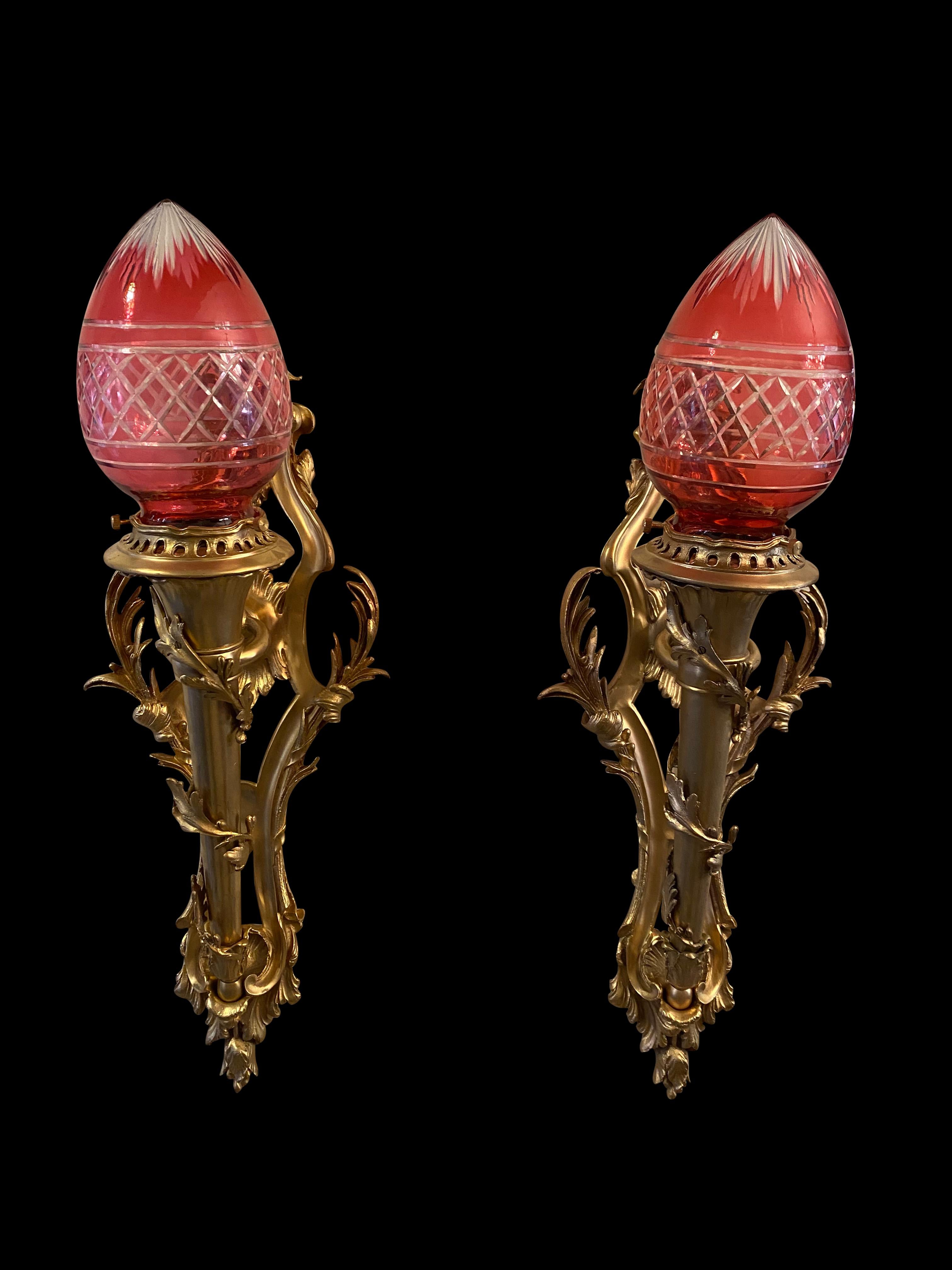Ormolu French Empire Statue of Liberty Wall Sconces, 20th Century For Sale