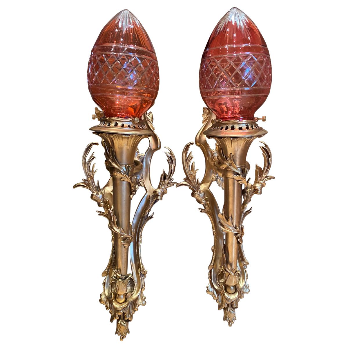 French Empire Statue of Liberty Wall Sconces, 20th Century For Sale