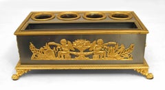 French Empire Steel And Gilt Bronze Inkwell