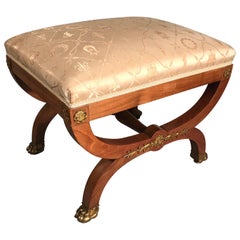 French Empire Stool, 1850, Mahogany