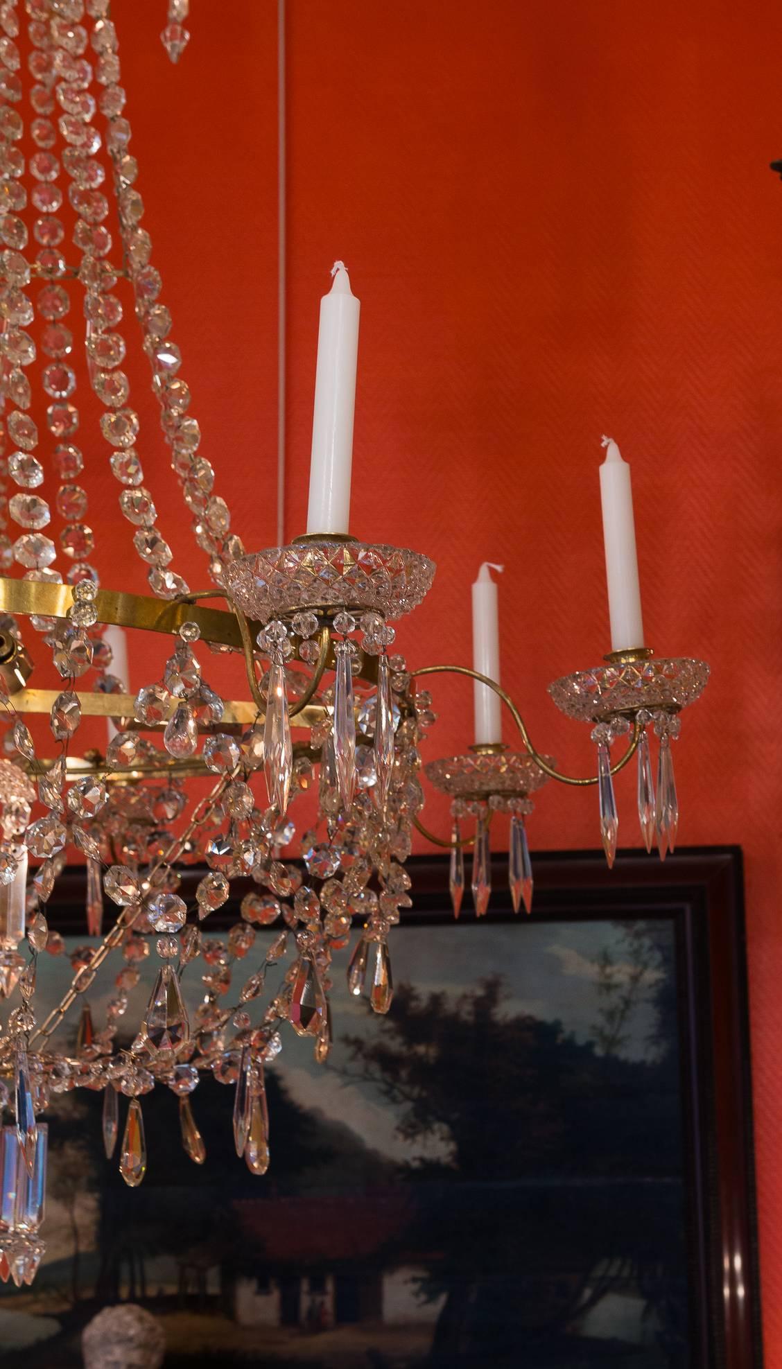 French Empire Style, Gilt-Brass and Baccarat Crystal Chandelier, circa 1890 4