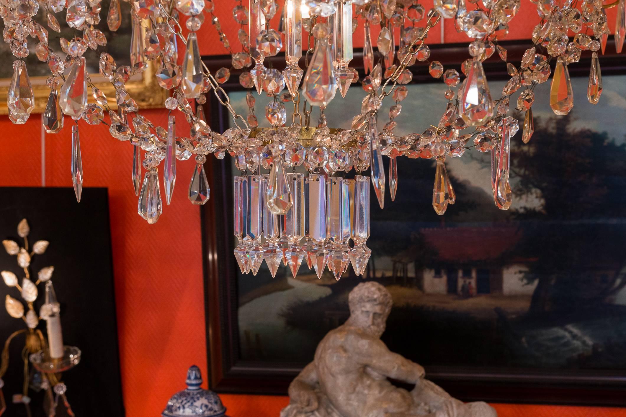 French Empire Style, Gilt-Brass and Baccarat Crystal Chandelier, circa 1890 5