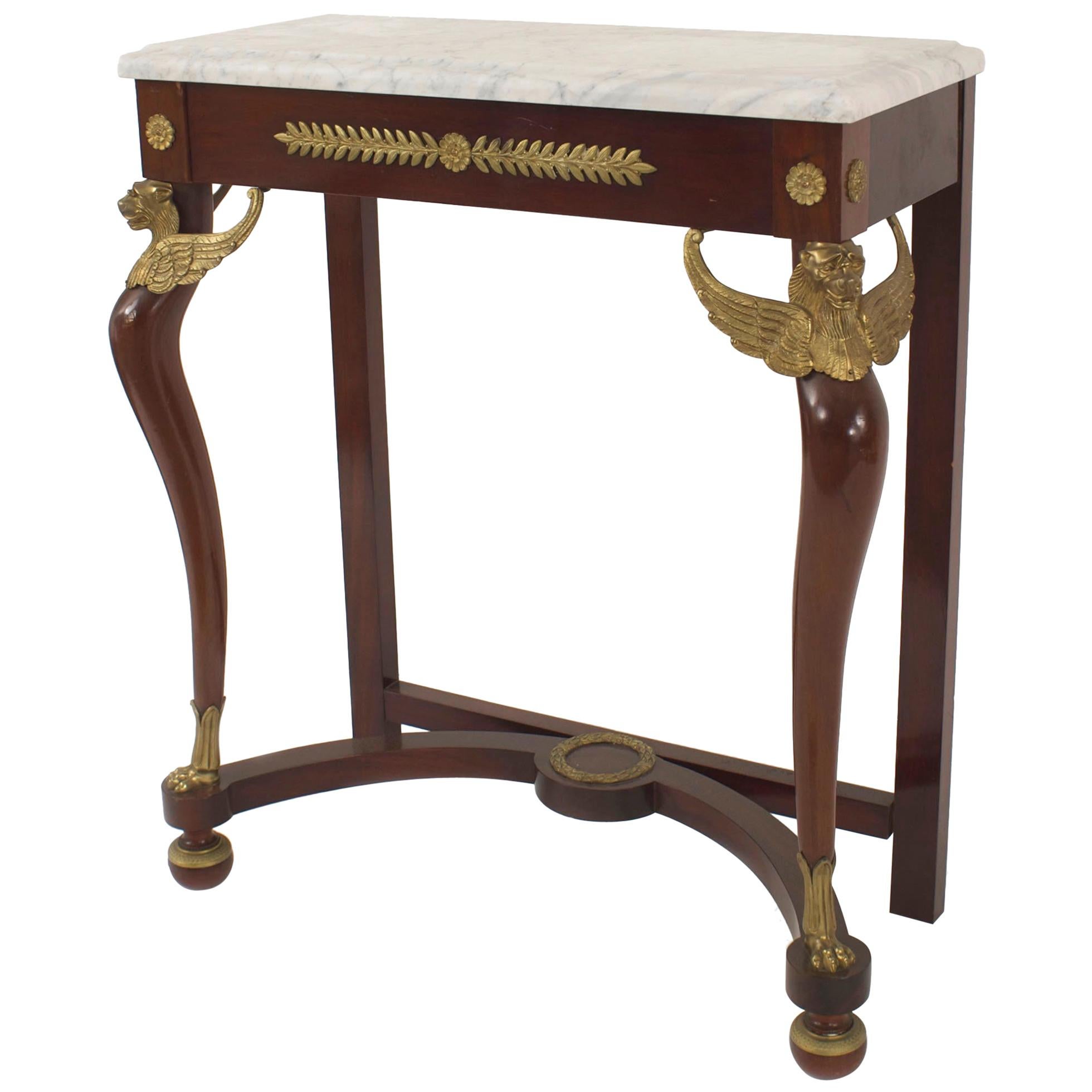 Table console de style Empire français du XIXe-XXe siècle