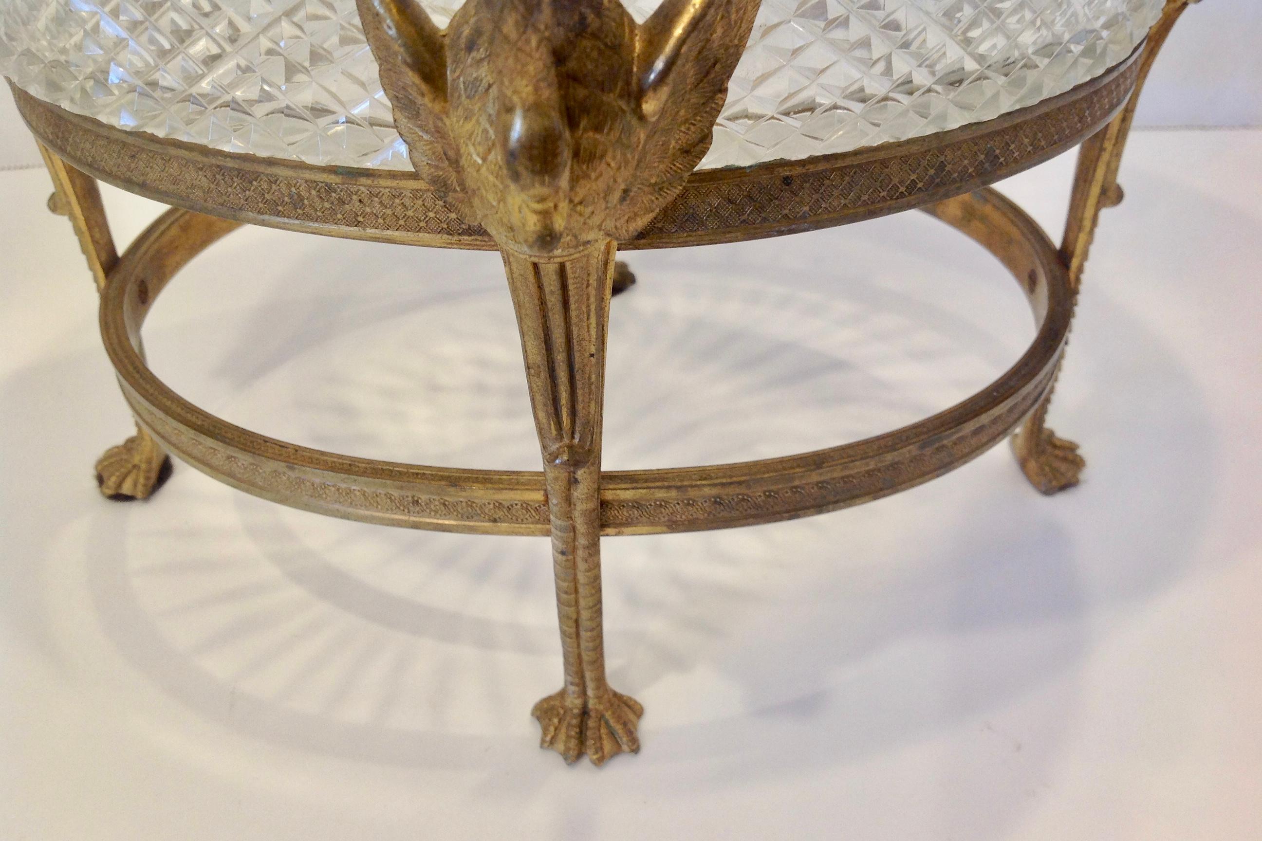 French Empire Style 19th Century Dore' Bronze Mounted Center Bowl 3