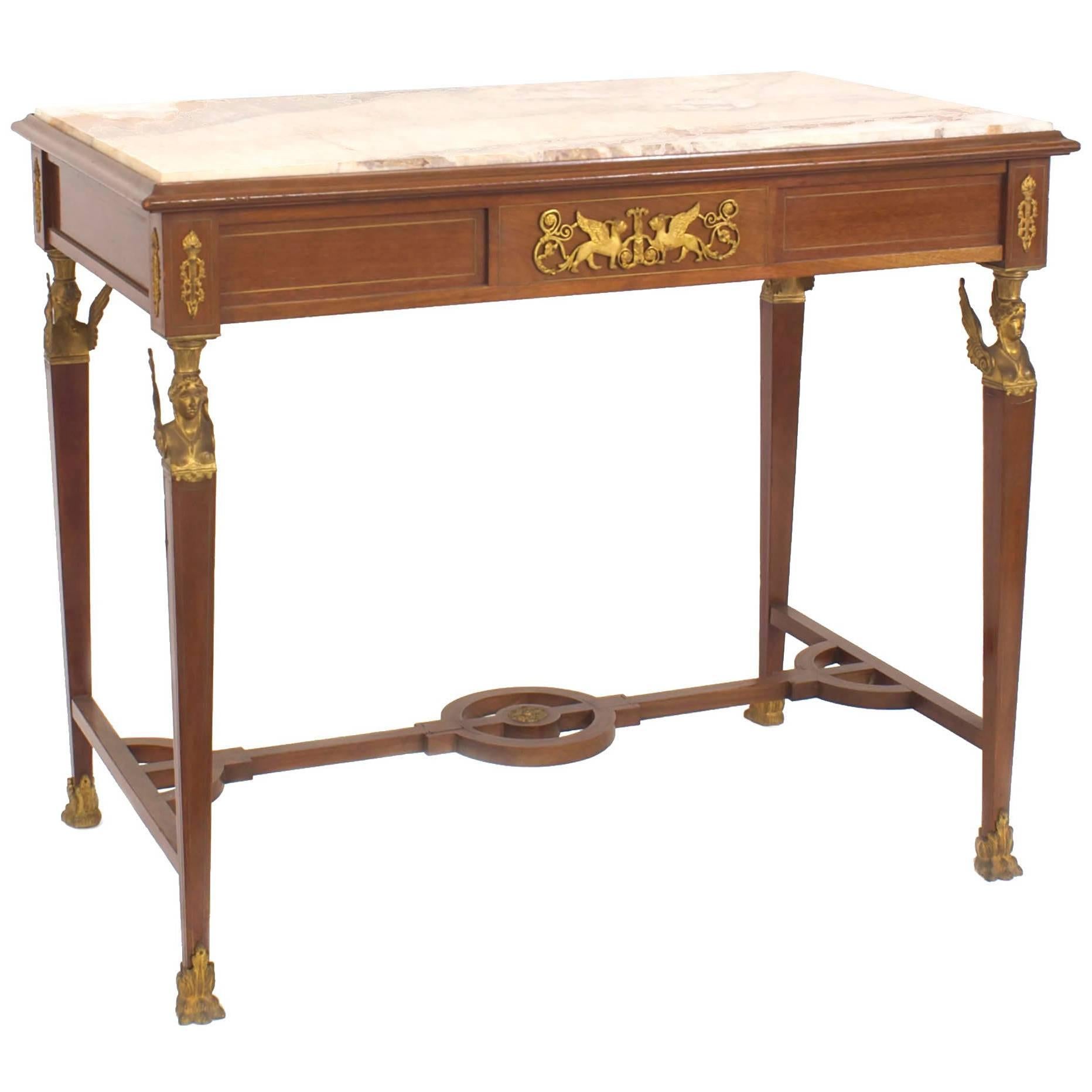 French Empire Style ‘19th Century’ Mahogany and Bronze Trimmed Centre Table