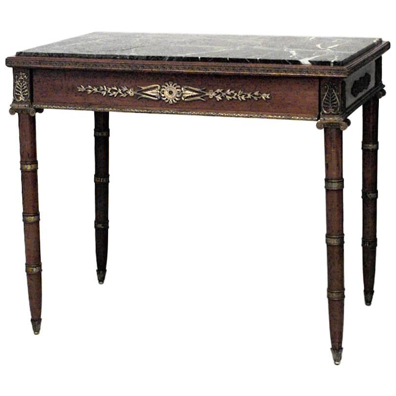 French Empire Style '19th Century' Mahogany and Bronze Trimmed Table