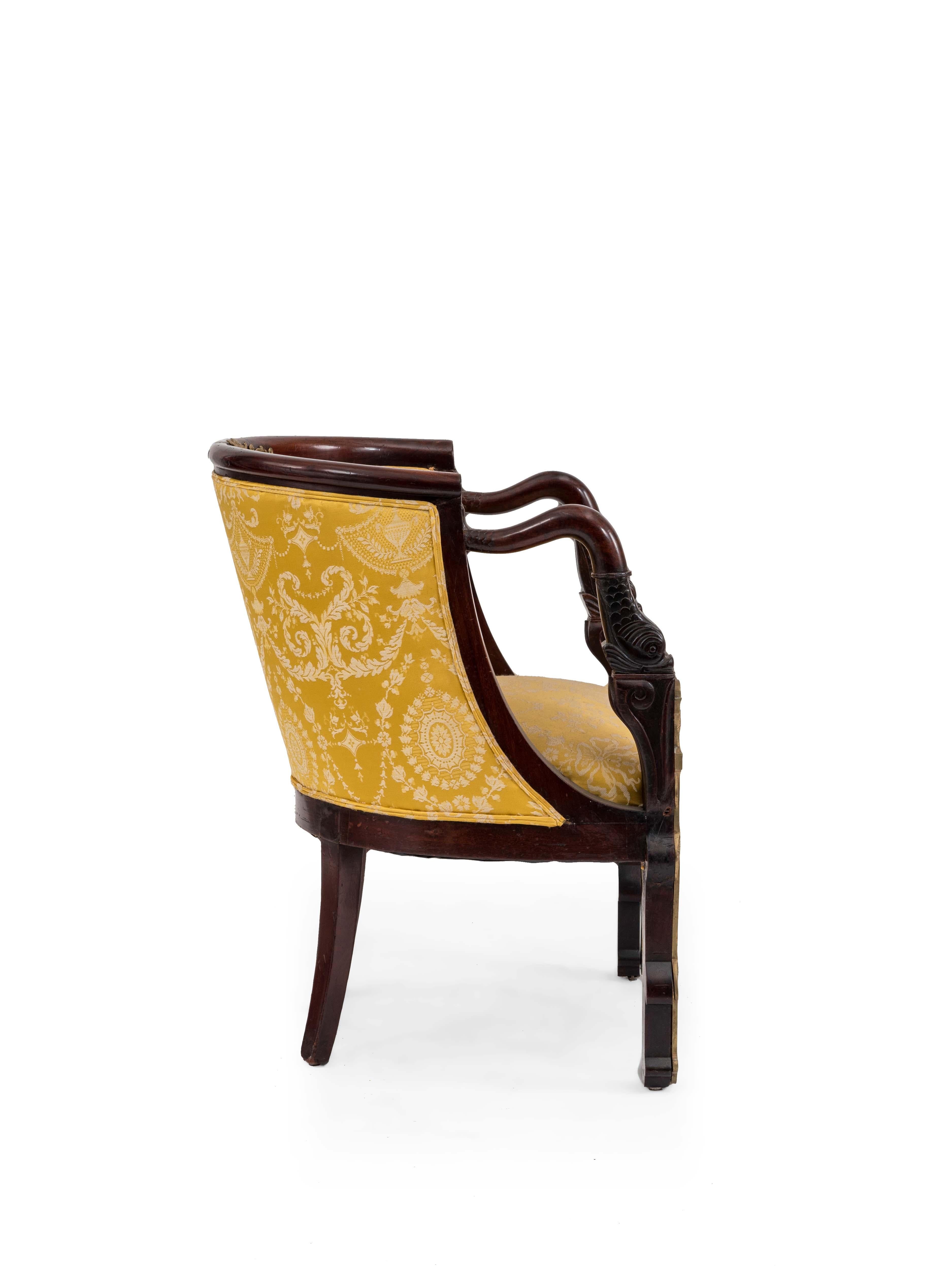 Mahagoni-Sessel im französischen Empire-Stil im Zustand „Gut“ im Angebot in New York, NY