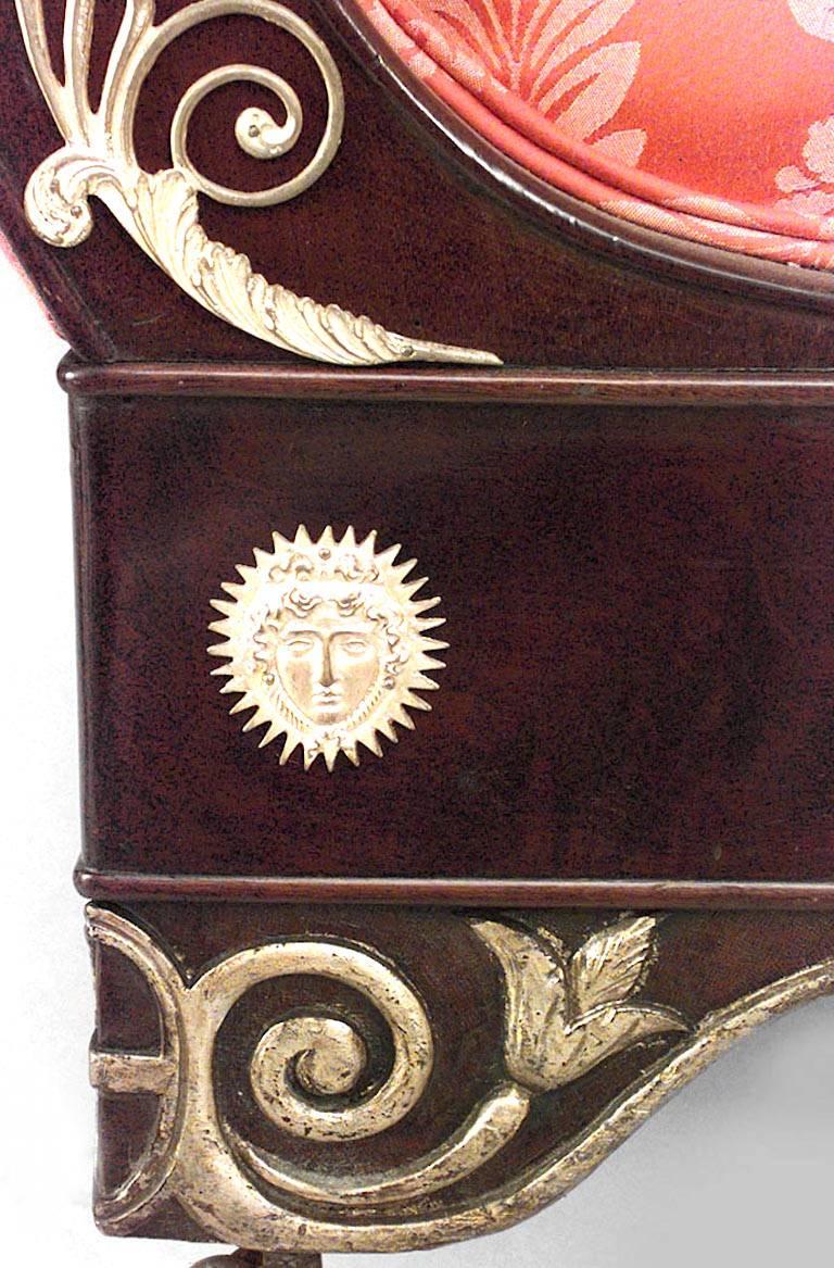Récamier à Traîneau de Style Empire Français du 19e Siècle en Acajou Bon état à Queens, NY