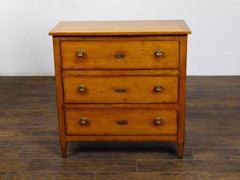 French Empire Style 19th Century Walnut Chest with Drop Front Desk, Two Drawers