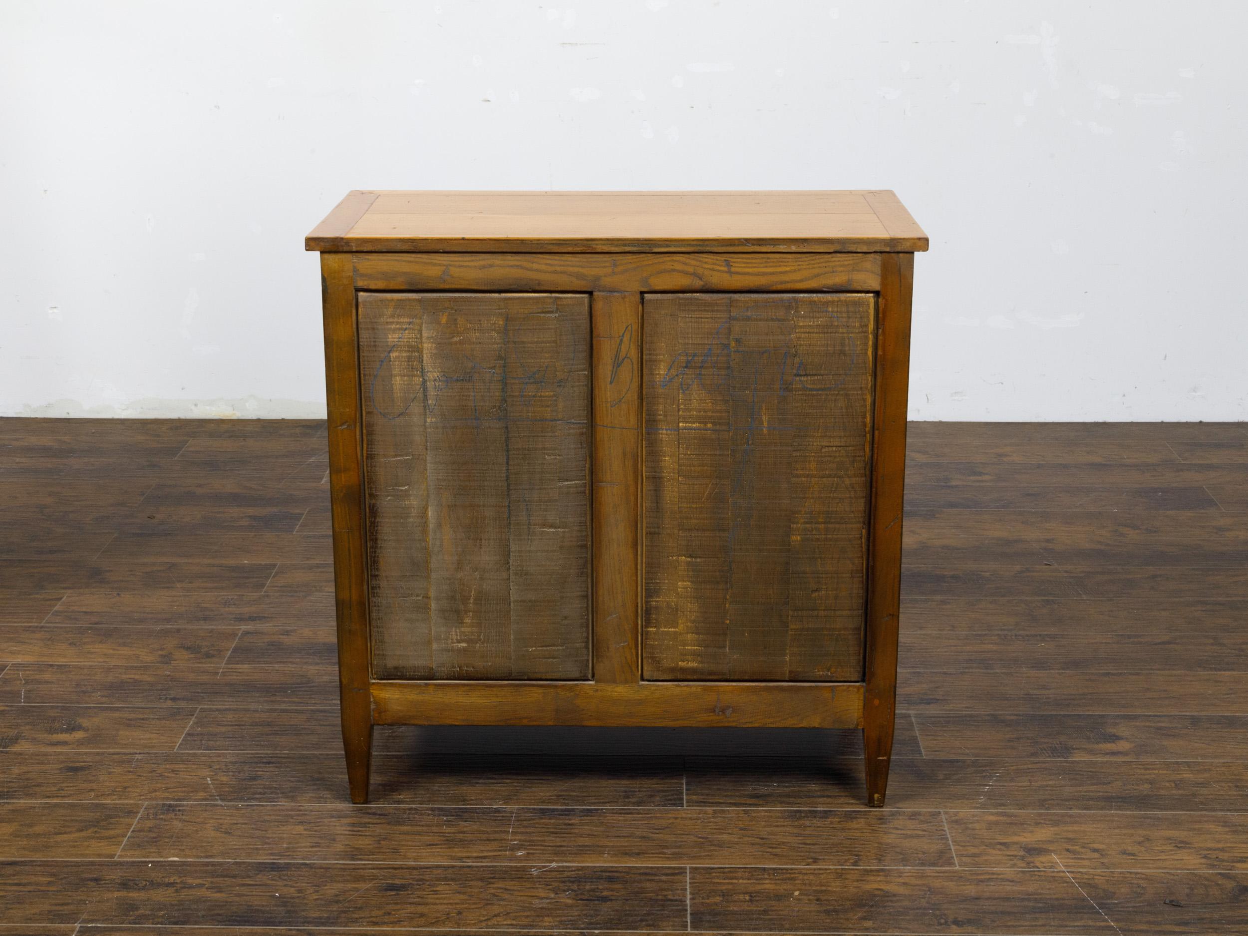 French Empire Style 19th Century Walnut Chest with Drop Front Desk, Two Drawers For Sale 1