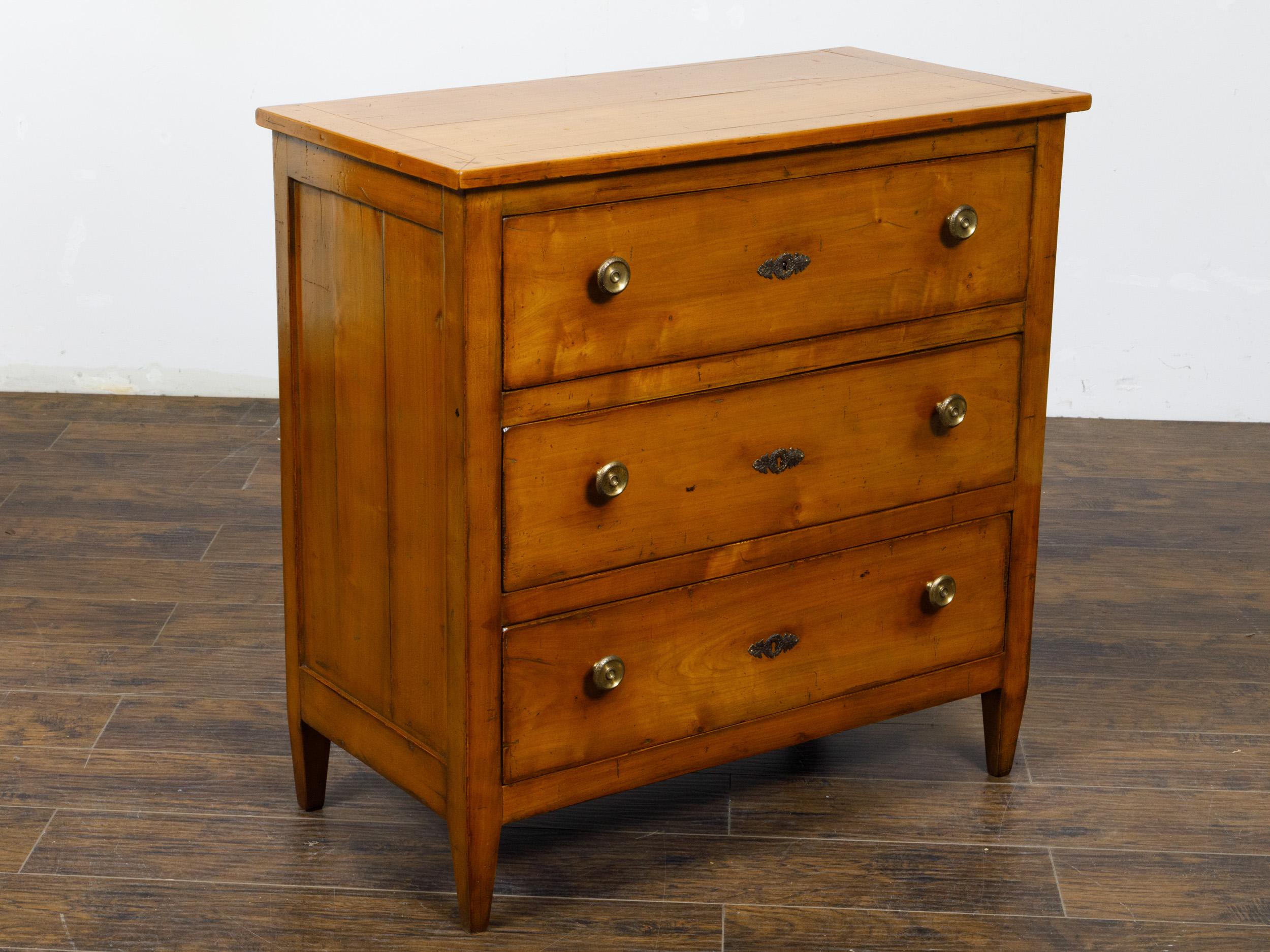 French Empire Style 19th Century Walnut Chest with Drop Front Desk, Two Drawers For Sale 3