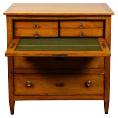 Used French Empire Style 19th Century Walnut Chest with Drop Front Desk, Two Drawers