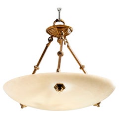 French Empire Style Alabaster and Gilt Bronze Domed Plafonnier, 20th/21st C.